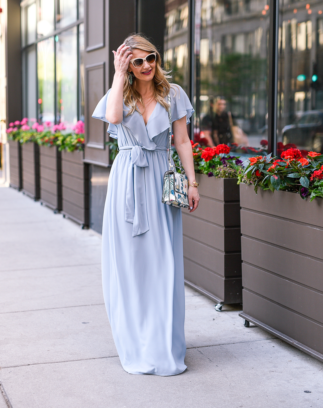 Ruffled wrap dress for tall girls