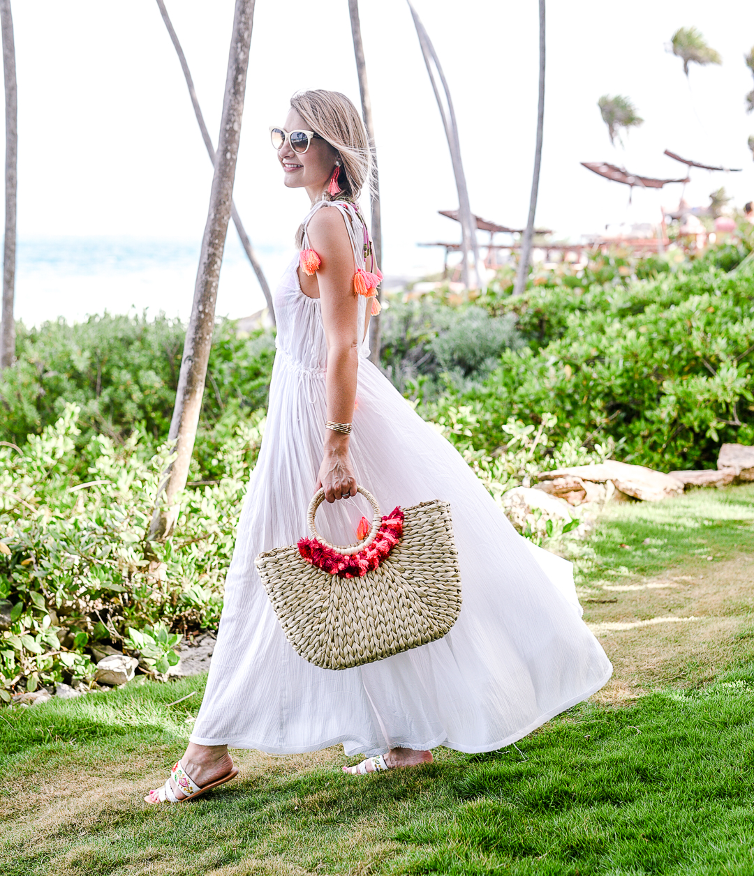 white linen cover up for a beach vacation in tulum mexio