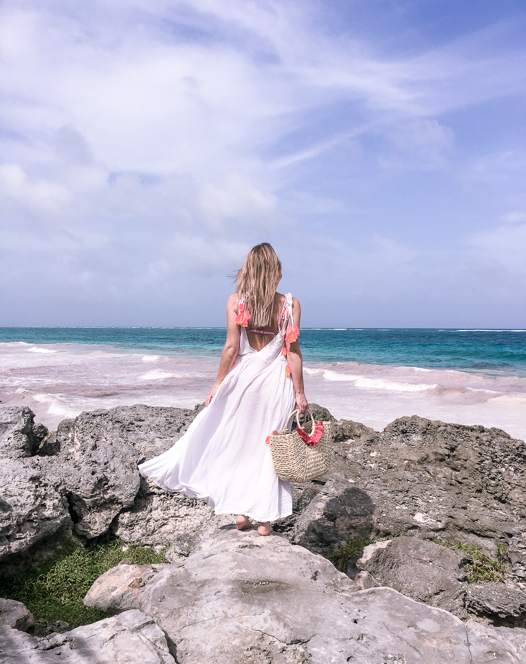 a white maxi dress cover up for a pool or beach day 