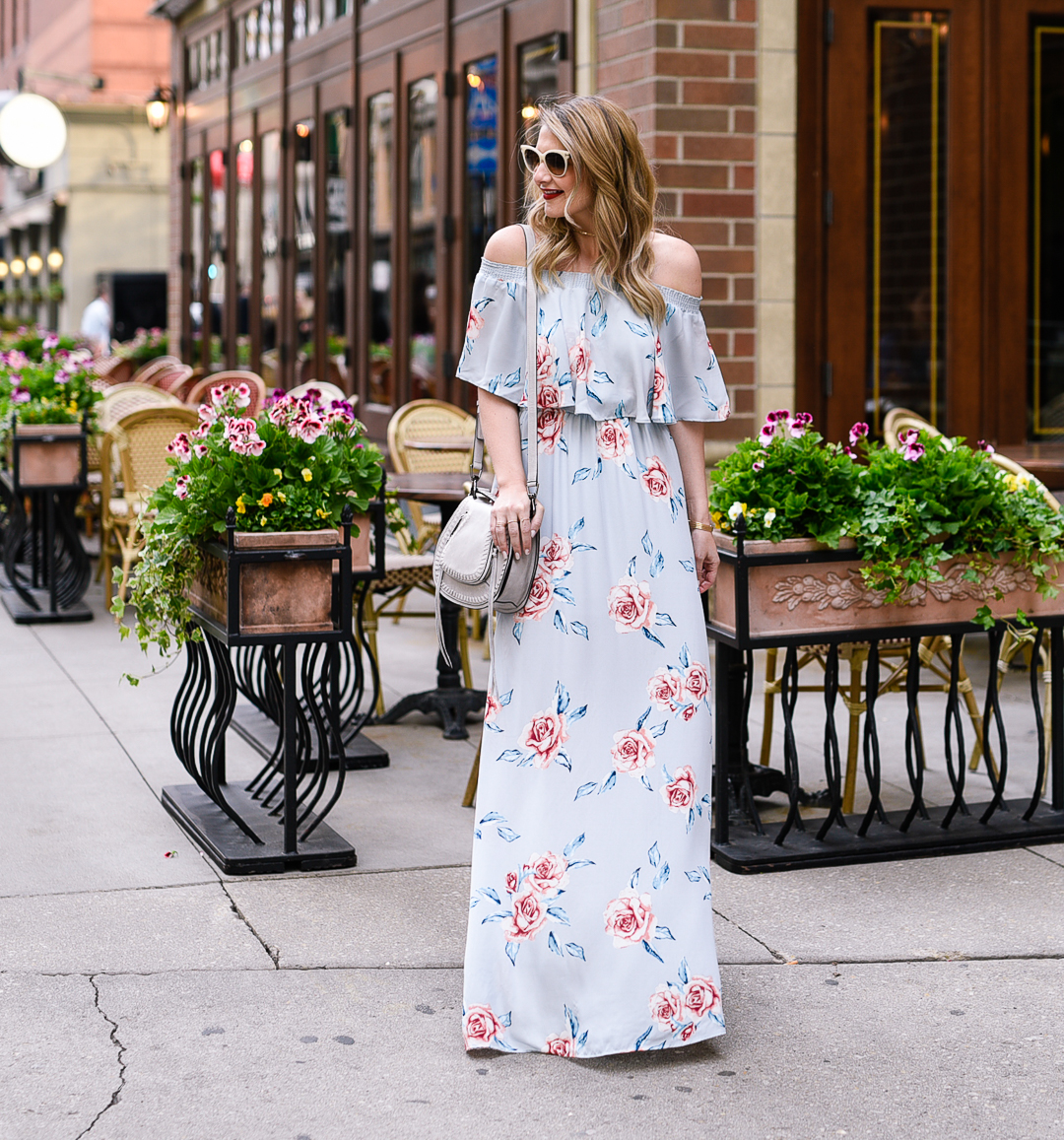 Show Me Your Mumu Hacienda Convertible Gown in blue flower hour sky 