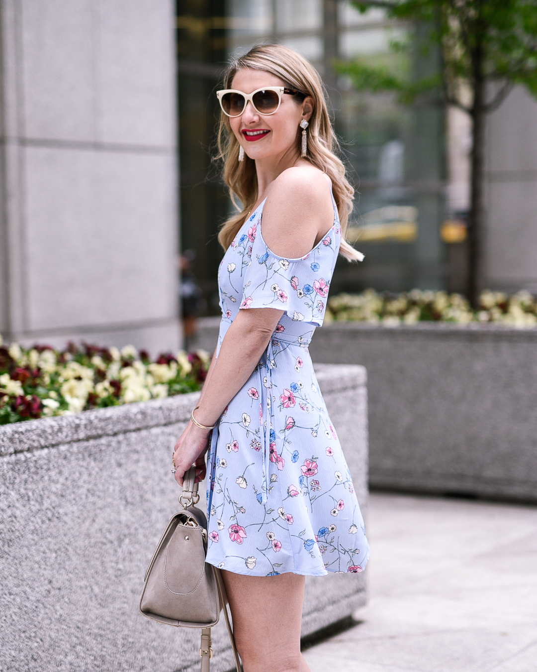 A flowy floral dress for wedding season 