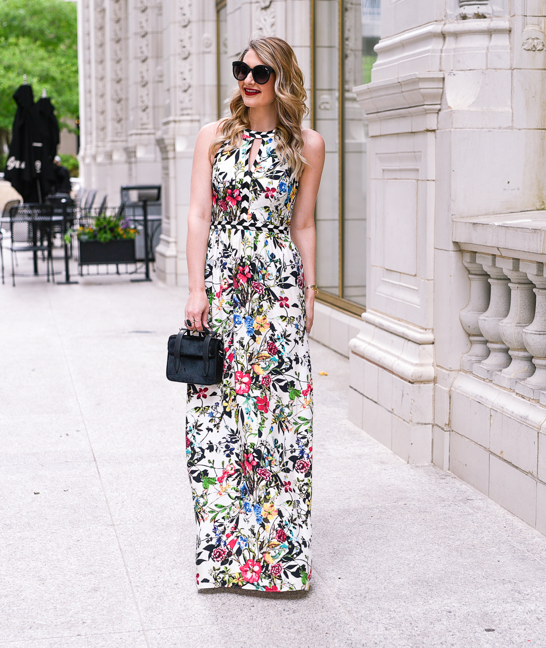 Floral Parker gown for a Black Tie wedding 