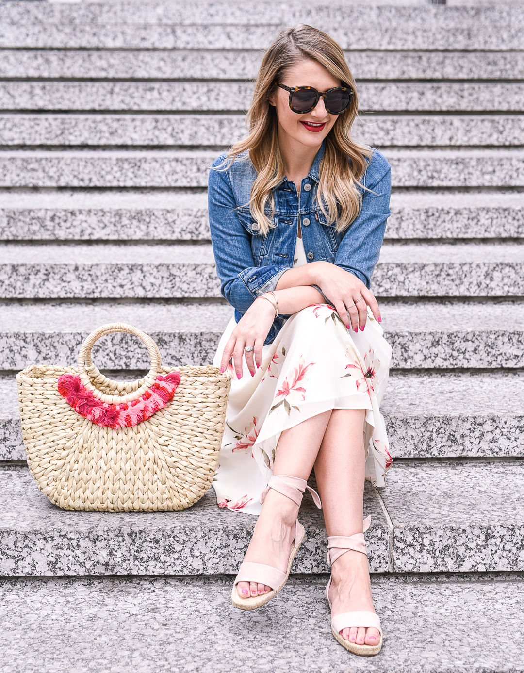 jean jacket for a cool summer evening outfit inspiration 