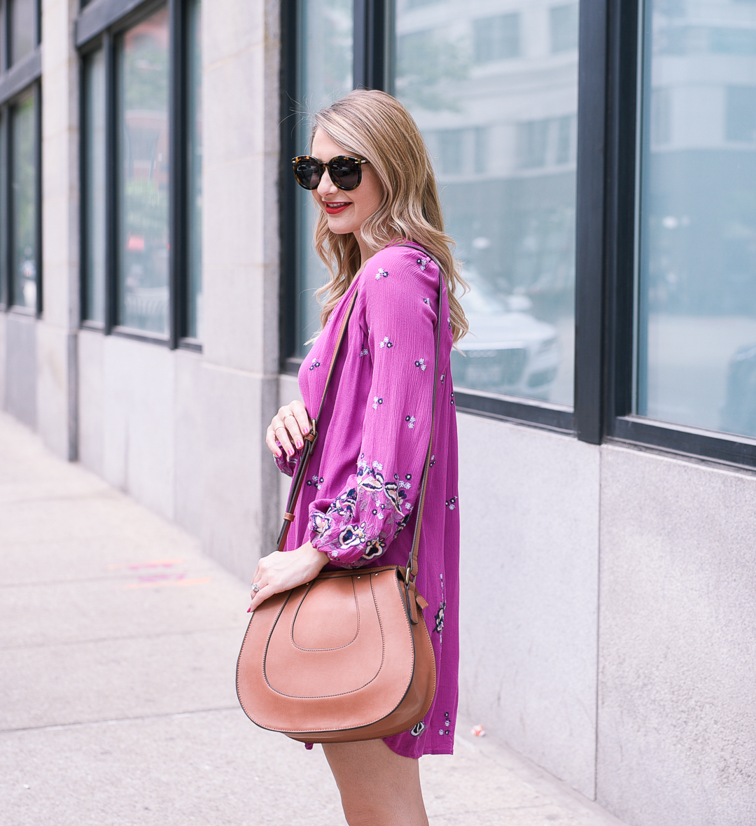 free people magenta boho dress