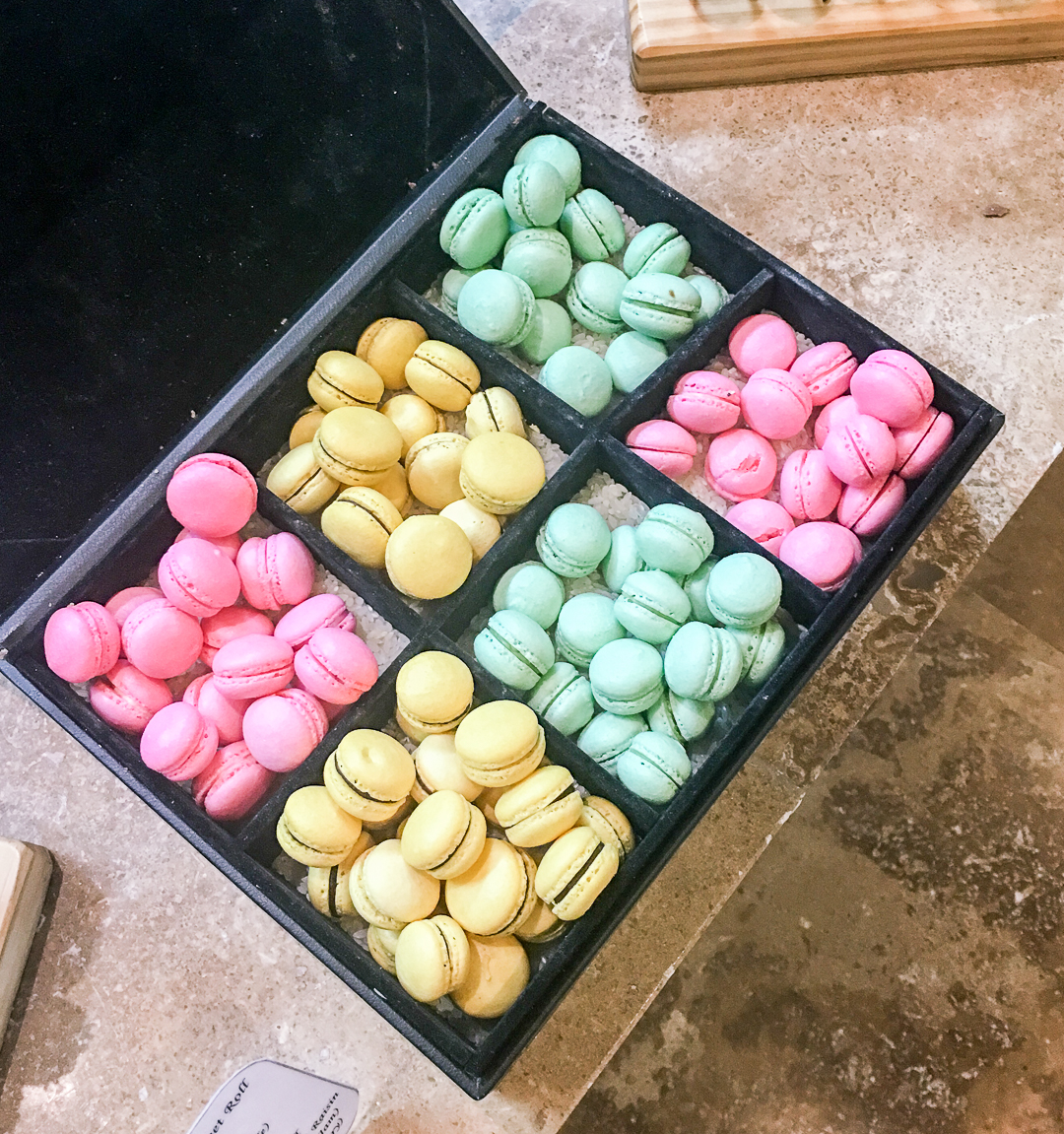 mini macaroons at a breakfast buffet at an all inclusive in mexico