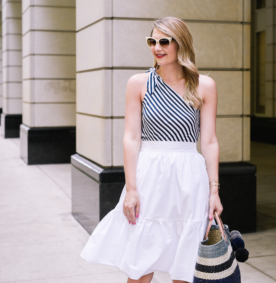 white cotton midi skirt for july fourth