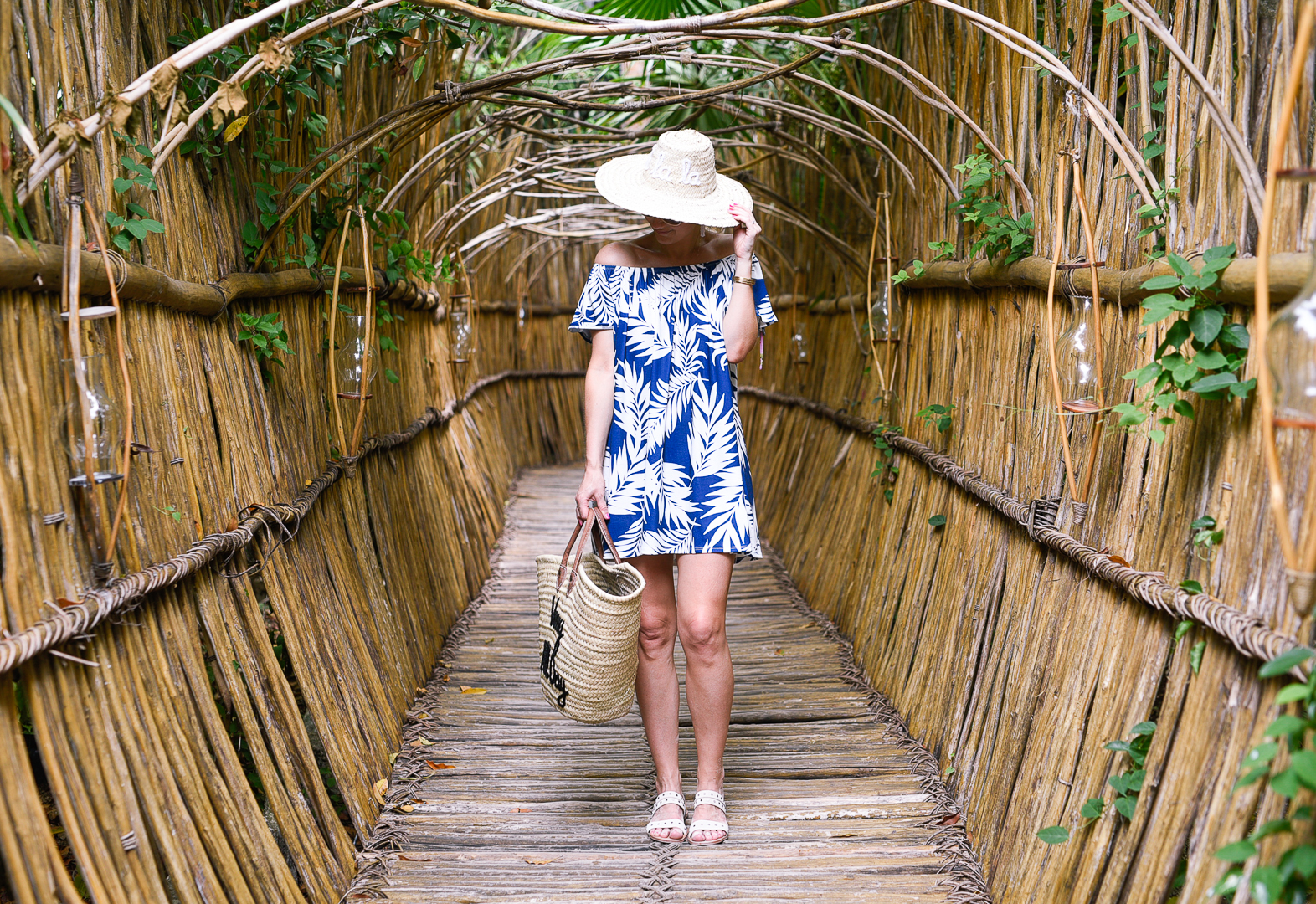 palm print dress