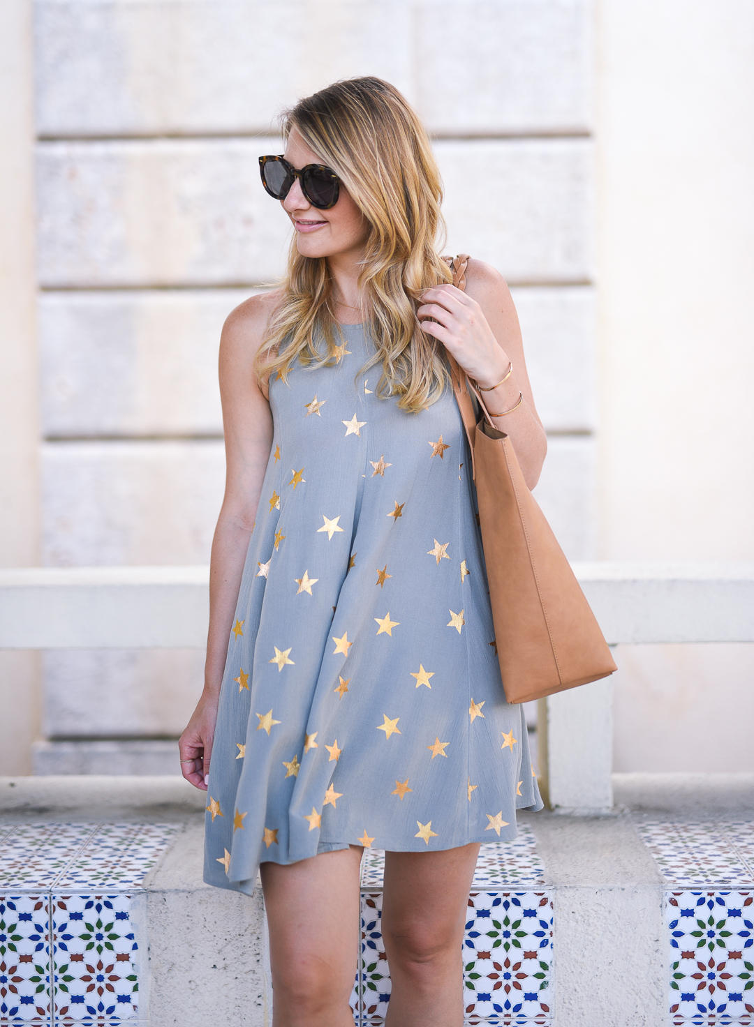 star printed dress for summer 