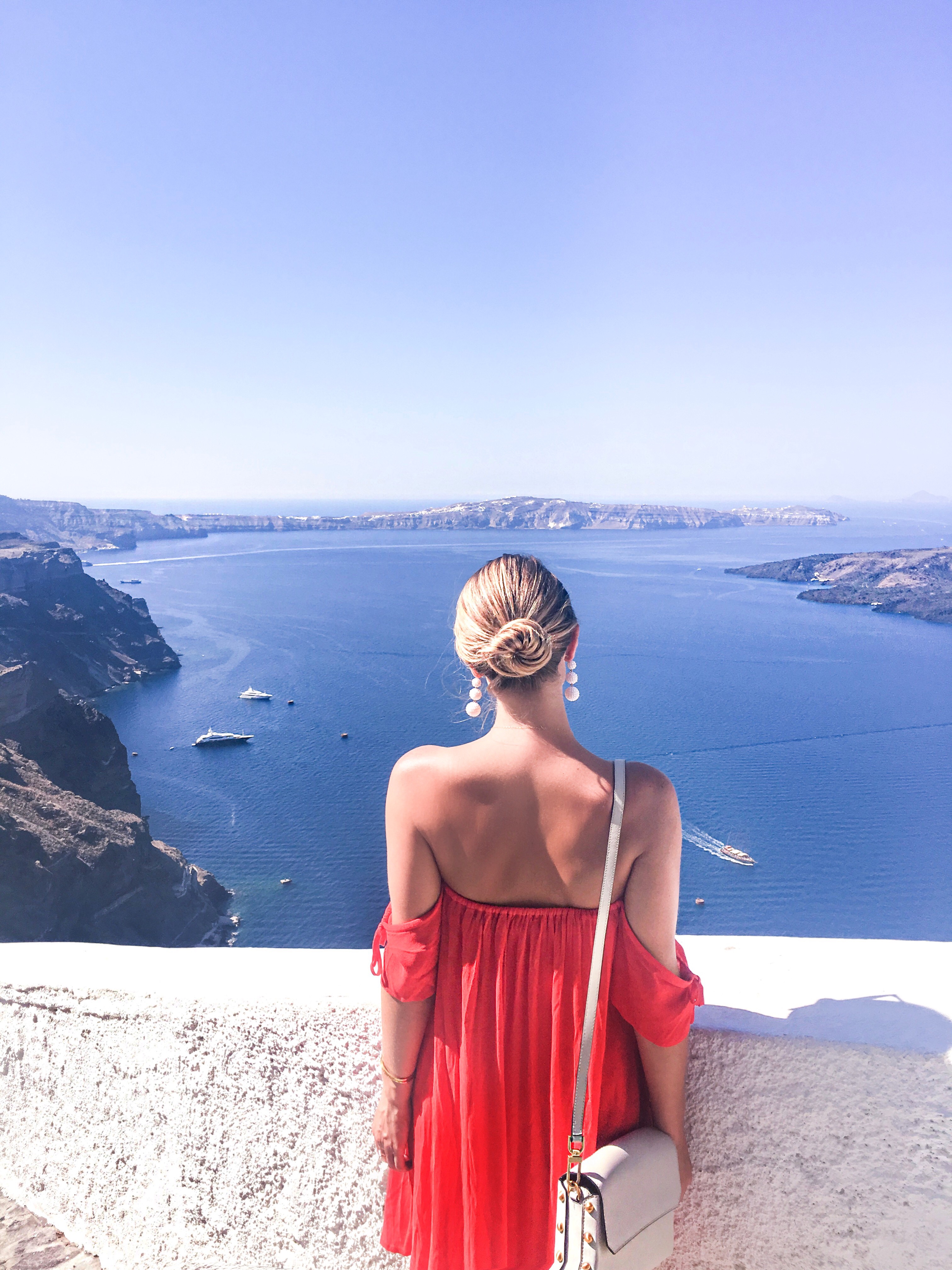 cliffside view in fira greece