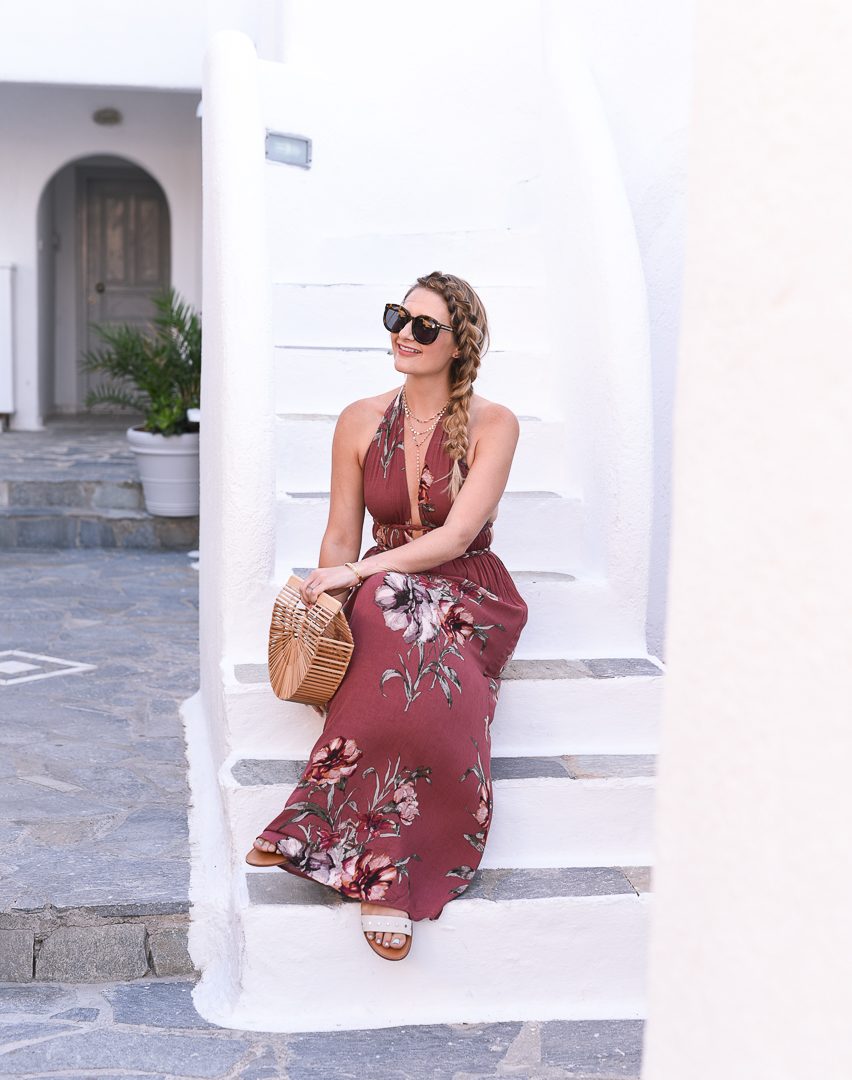 how to wear a floral maxi dress