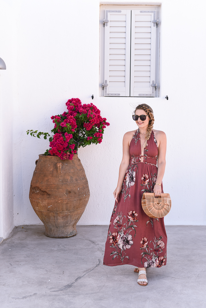 fall floral maxi dress