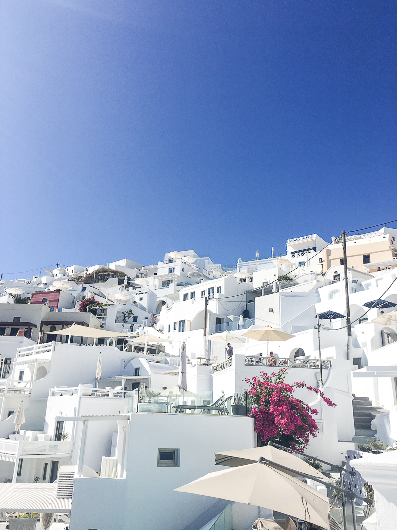 view from the iconic boutique hotel in santorini