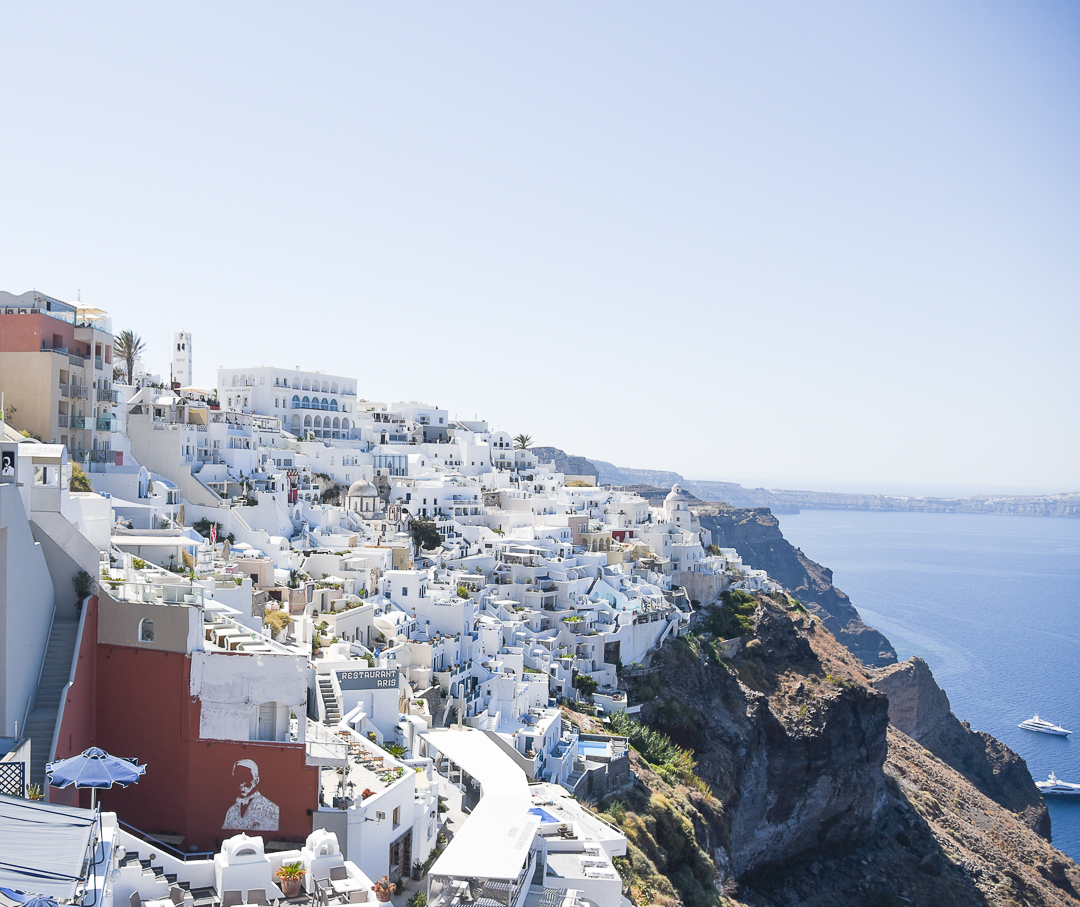 view from franco's bar in santorini