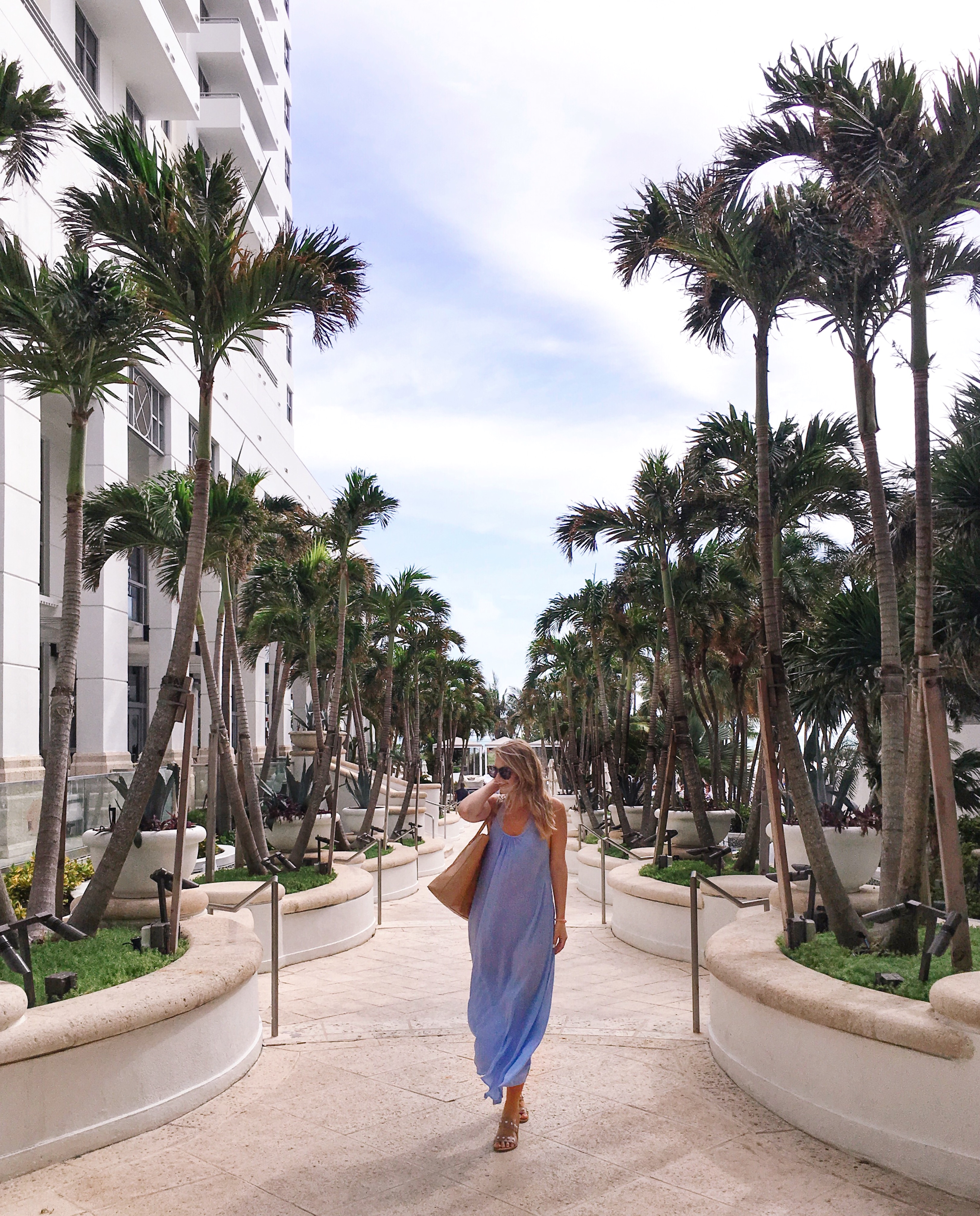 blue maxi dress in miami beach