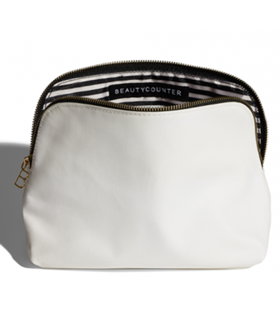 beautycounter white cosmetics bag