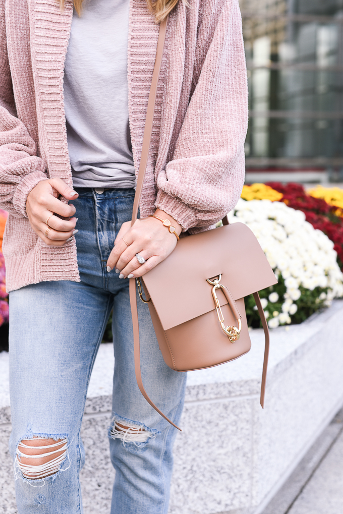 zac posen bucket bag in english rose