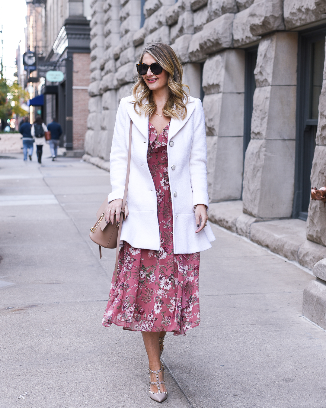 how to wear a coat over a dress