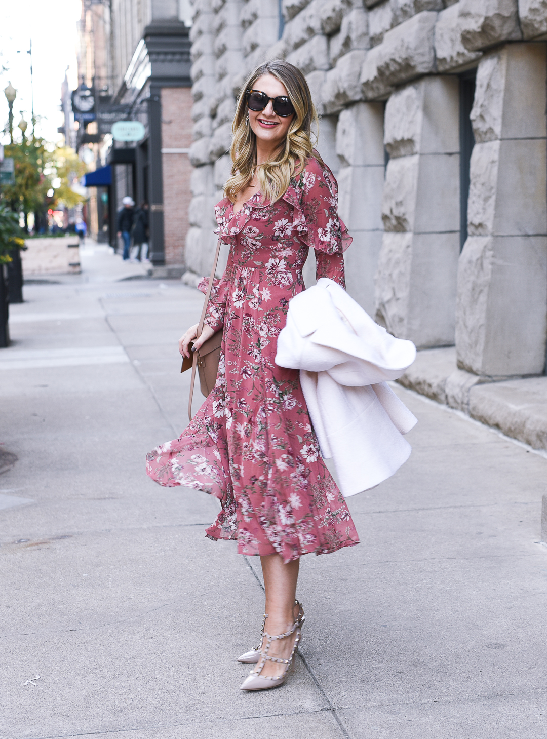 Fall Floral Midi Dress | Visions of Vogue