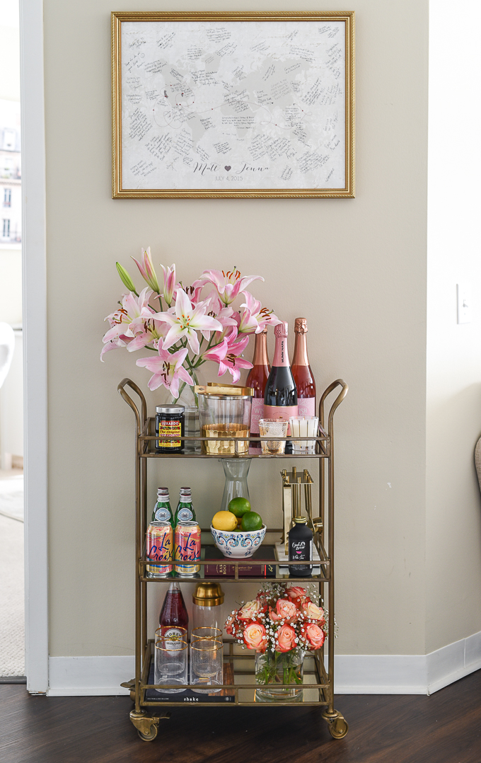 how to style a bar cart