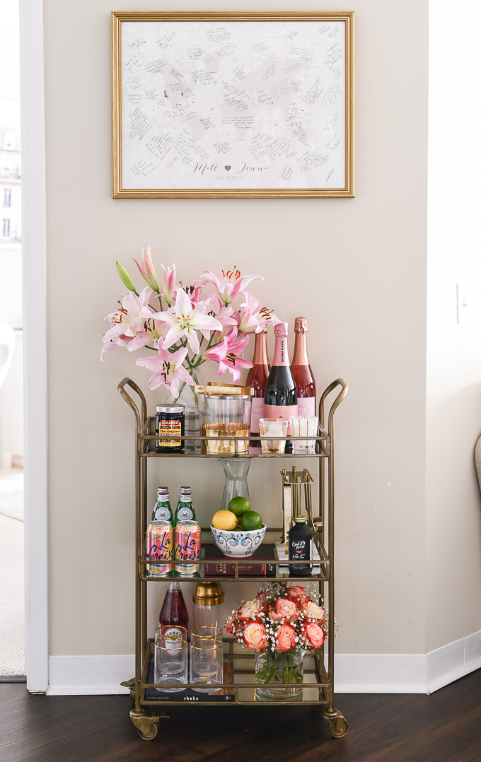 tips on how to style an affordable bar cart