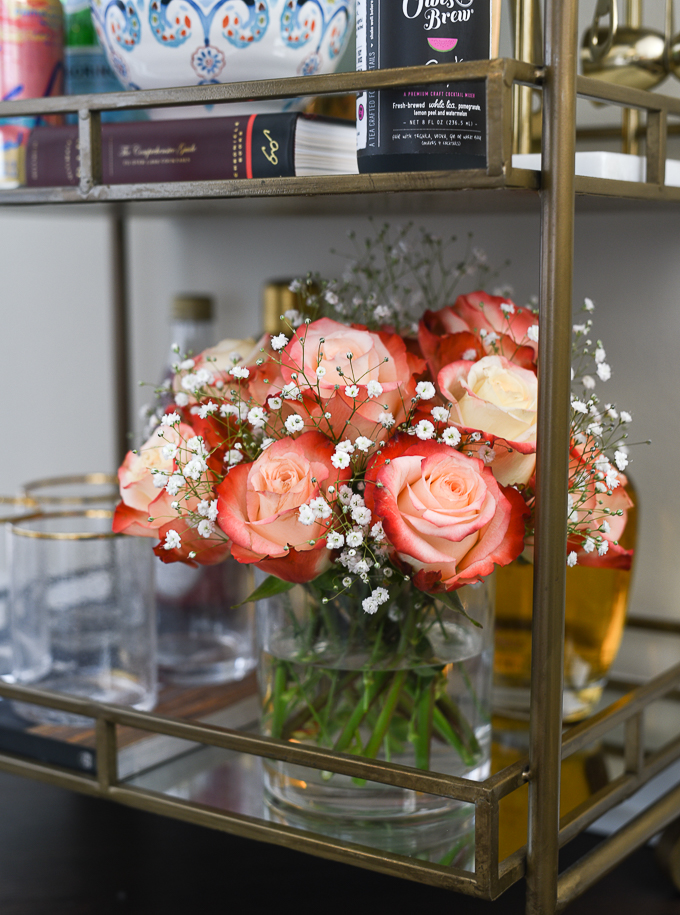 white and red roses for a stylish home