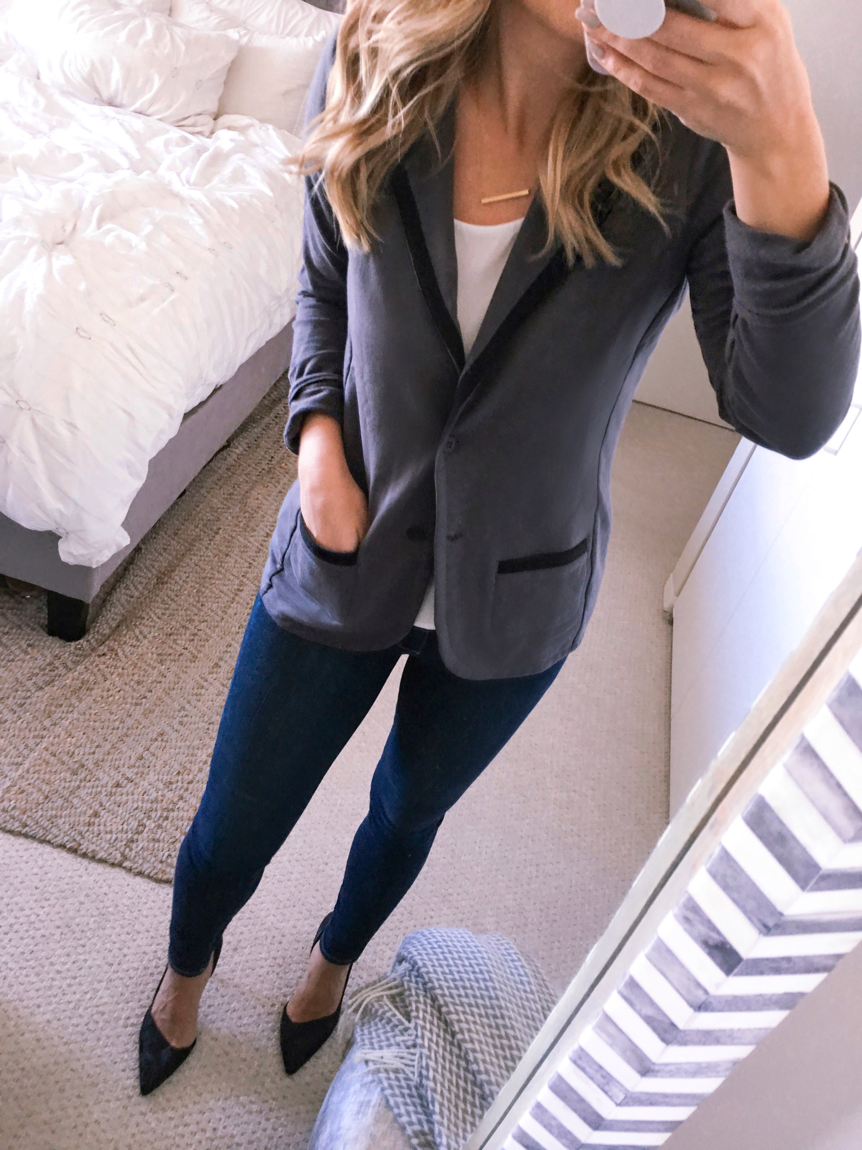Gray blazer for work