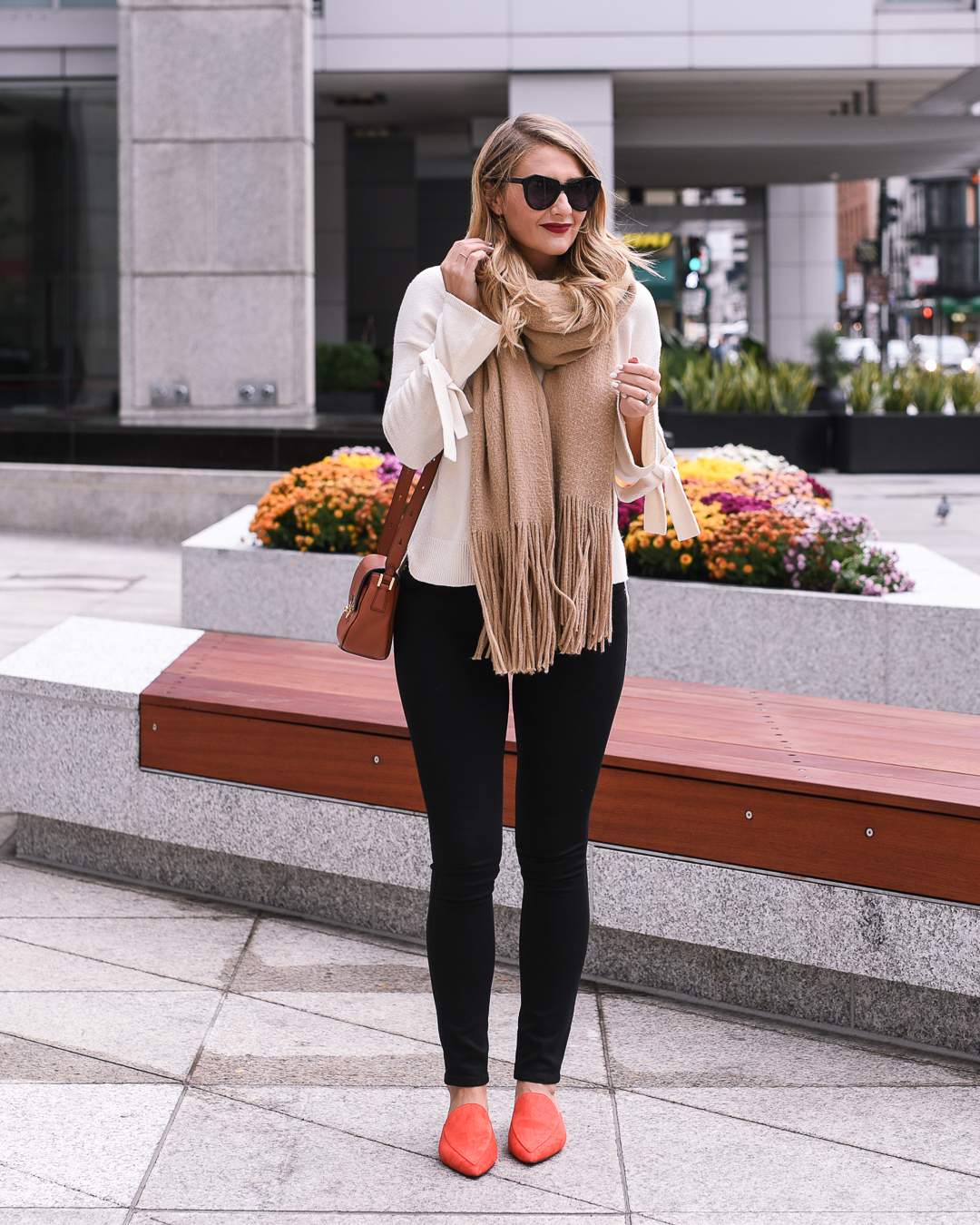 free people beige colby scarf