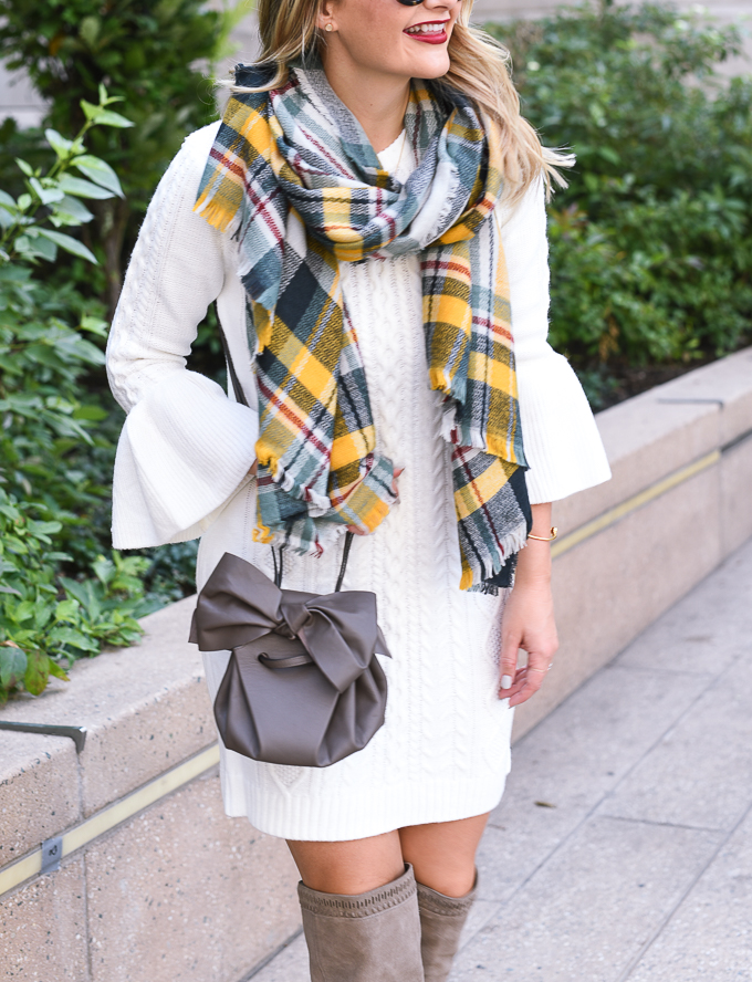 how to style a plaid blanket scarf