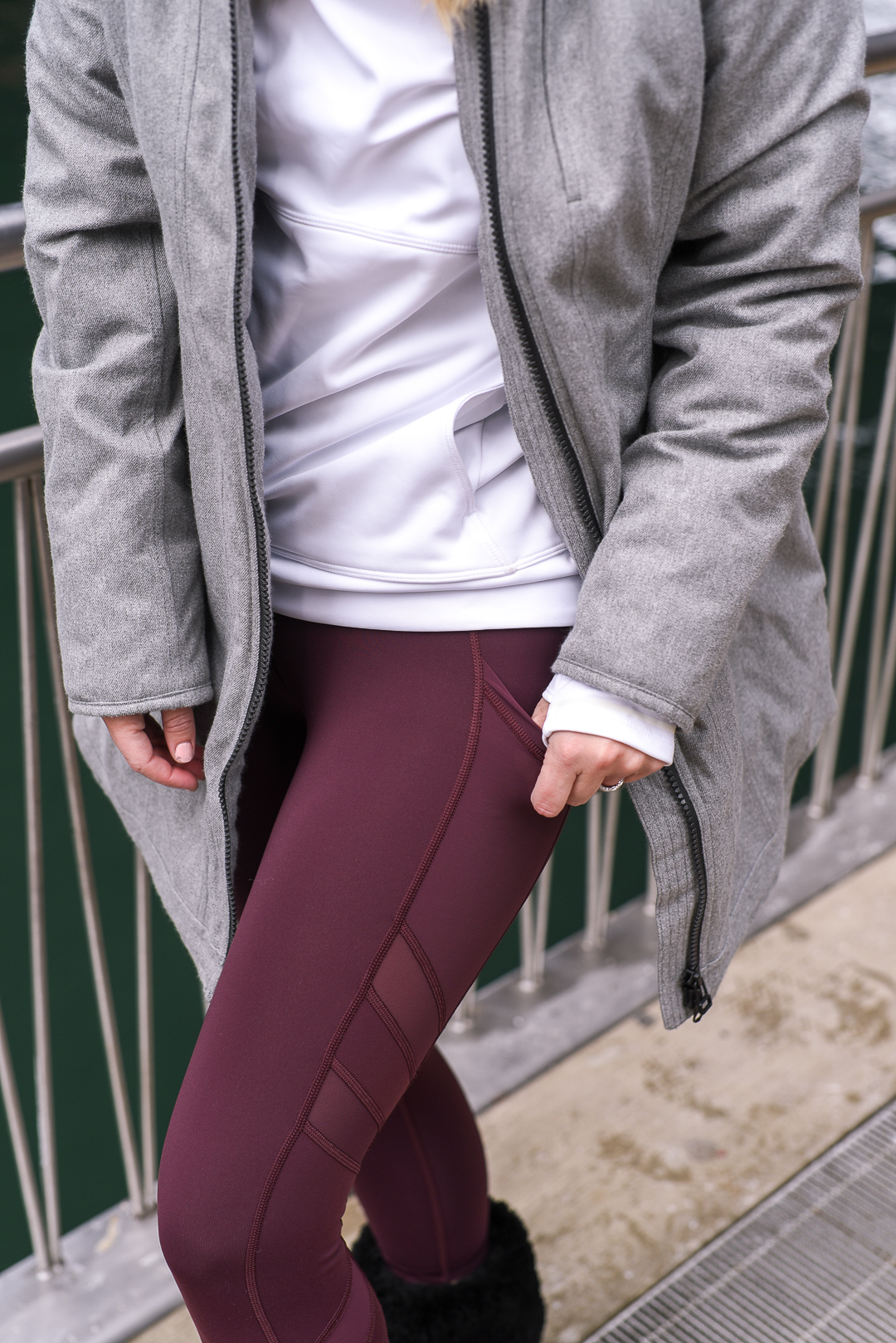 burgundy slash stealth 7/8 tight from athleta