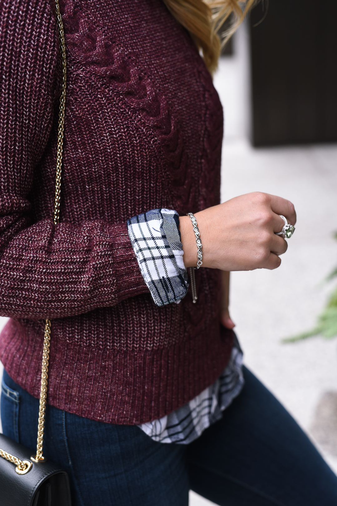 Best bracelet for the holidays - Best Cute Affordable Sweater for Layering by Chicago style blogger Visions of Vogue