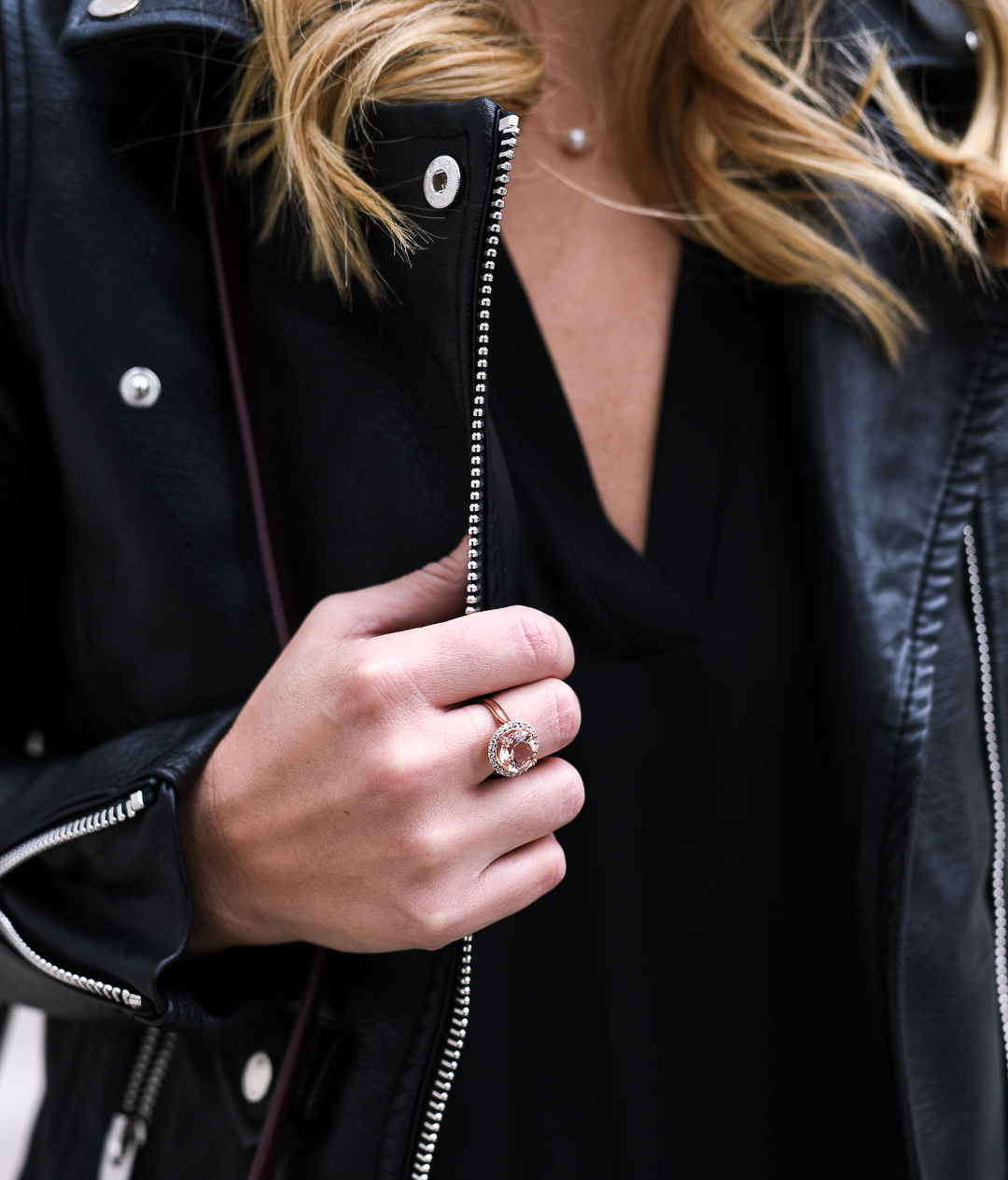 rose gold champagne and white gold ring