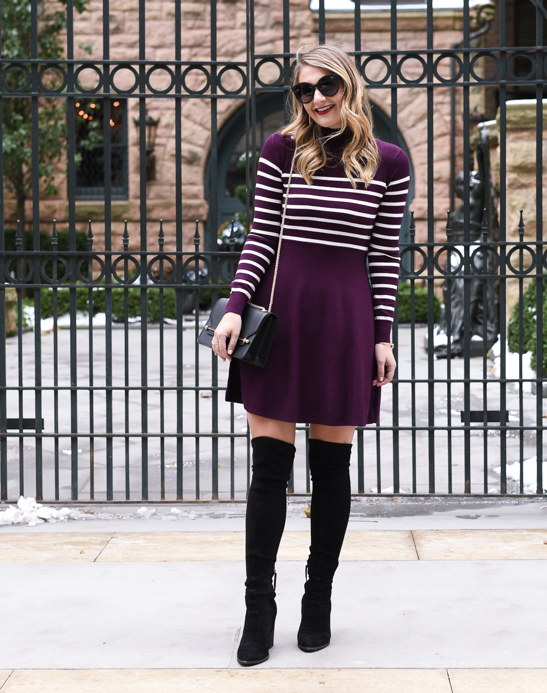 flattering knit sweater dress