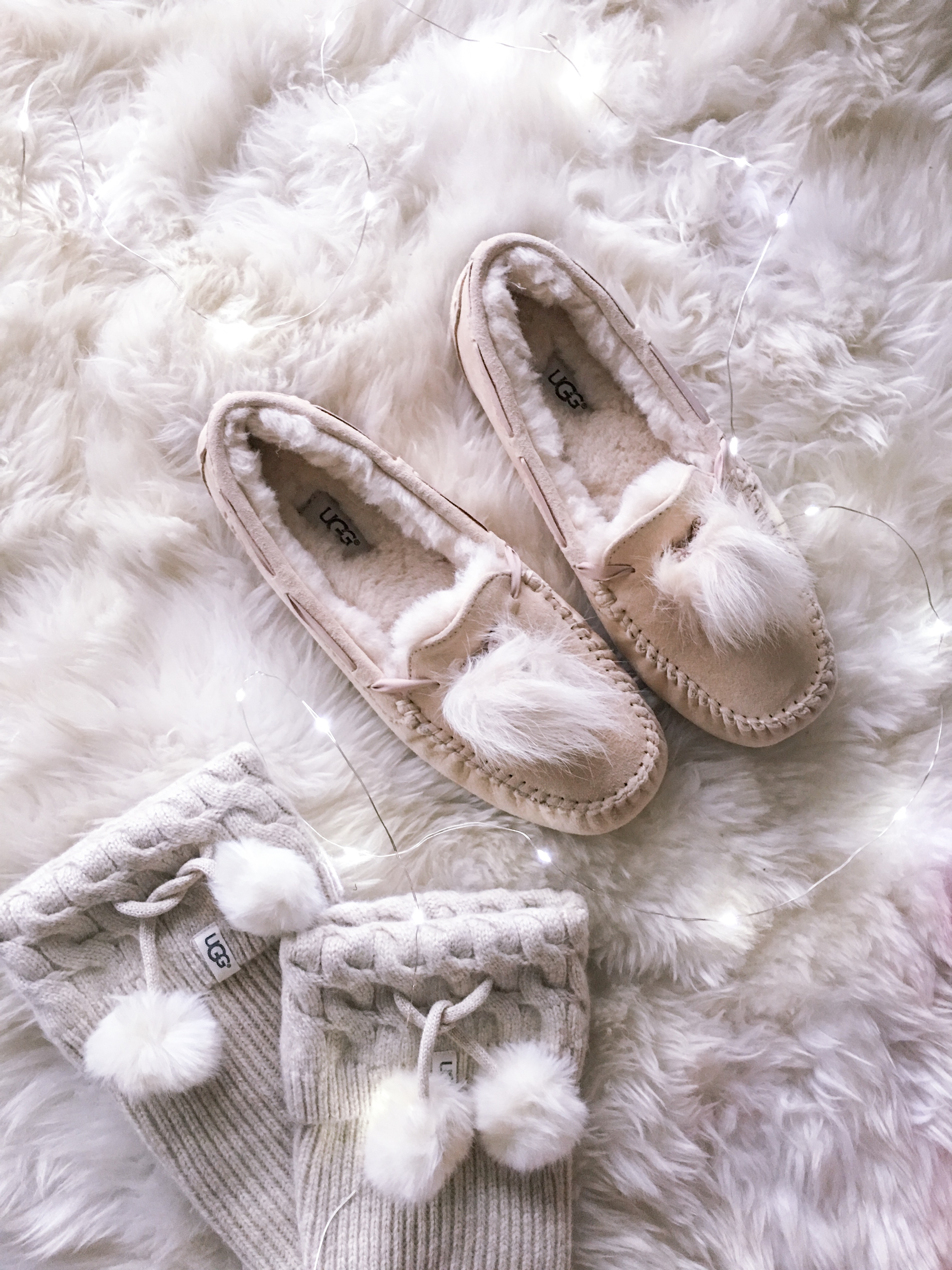 UGG Dakota Genuine Shearling Pompom Slipper - Best UGG Slippers for Winter by Chicago fashion blogger Visions of Vogue