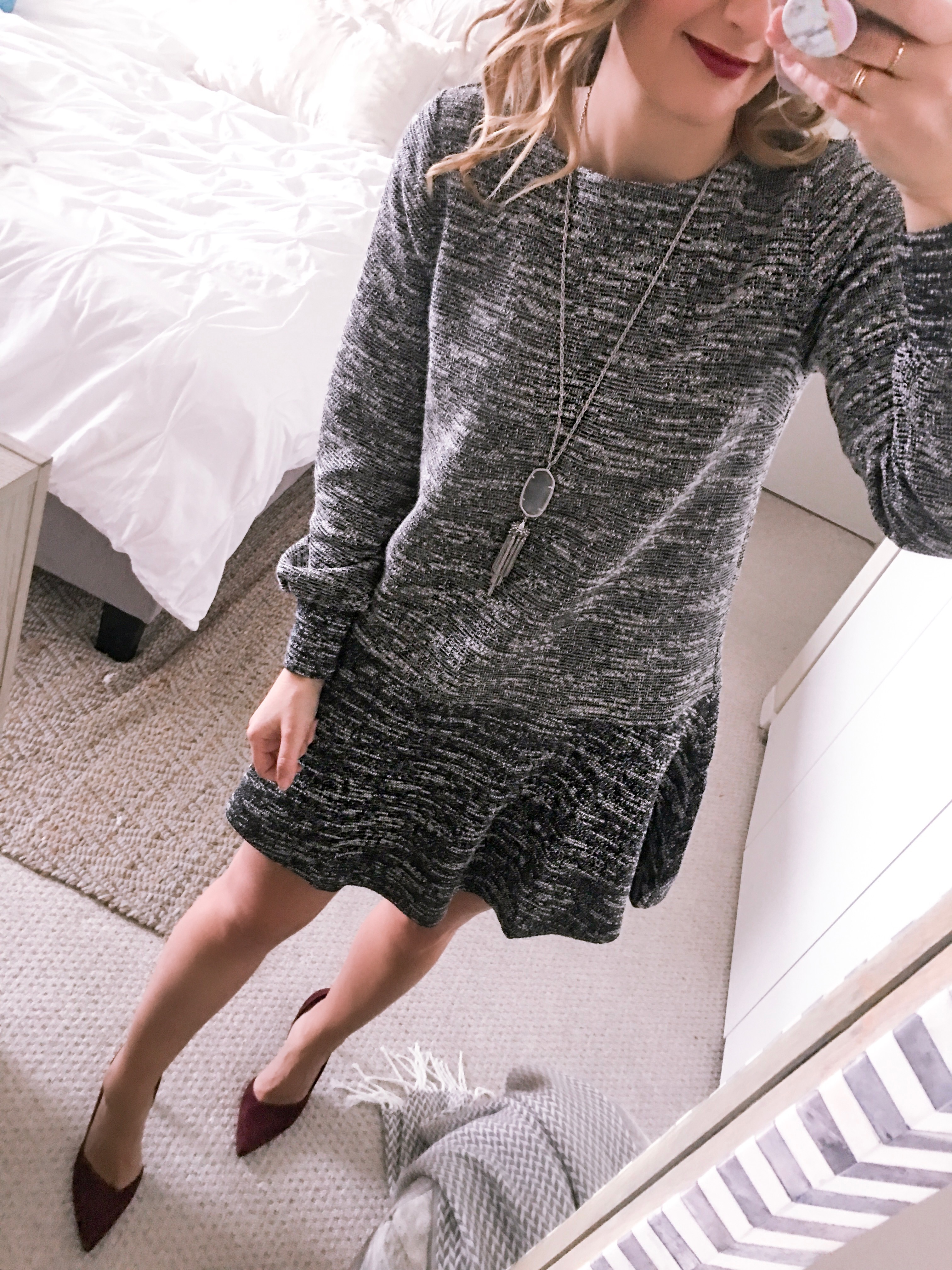 grey flare dress