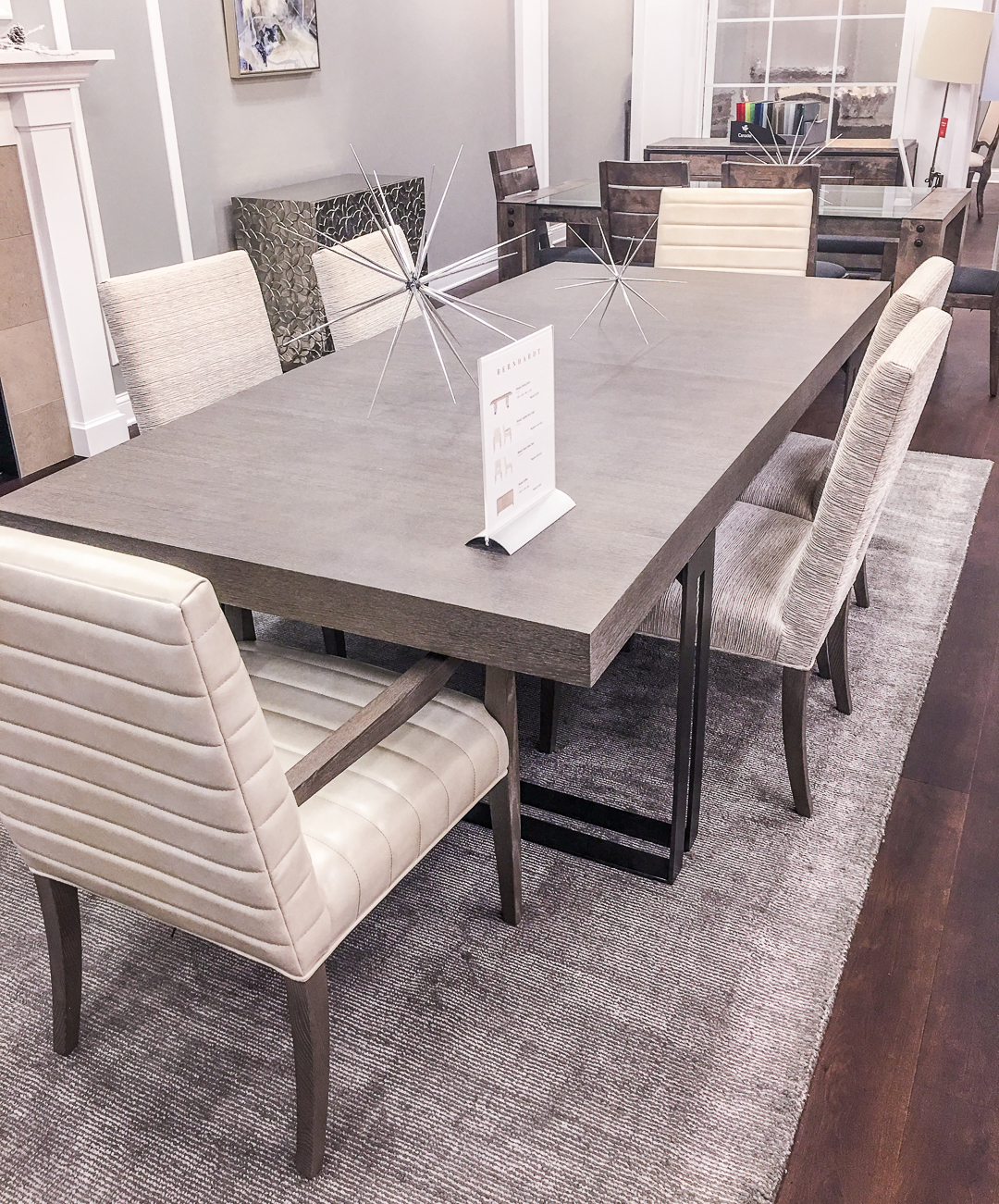 grey wood kitchen dining room table