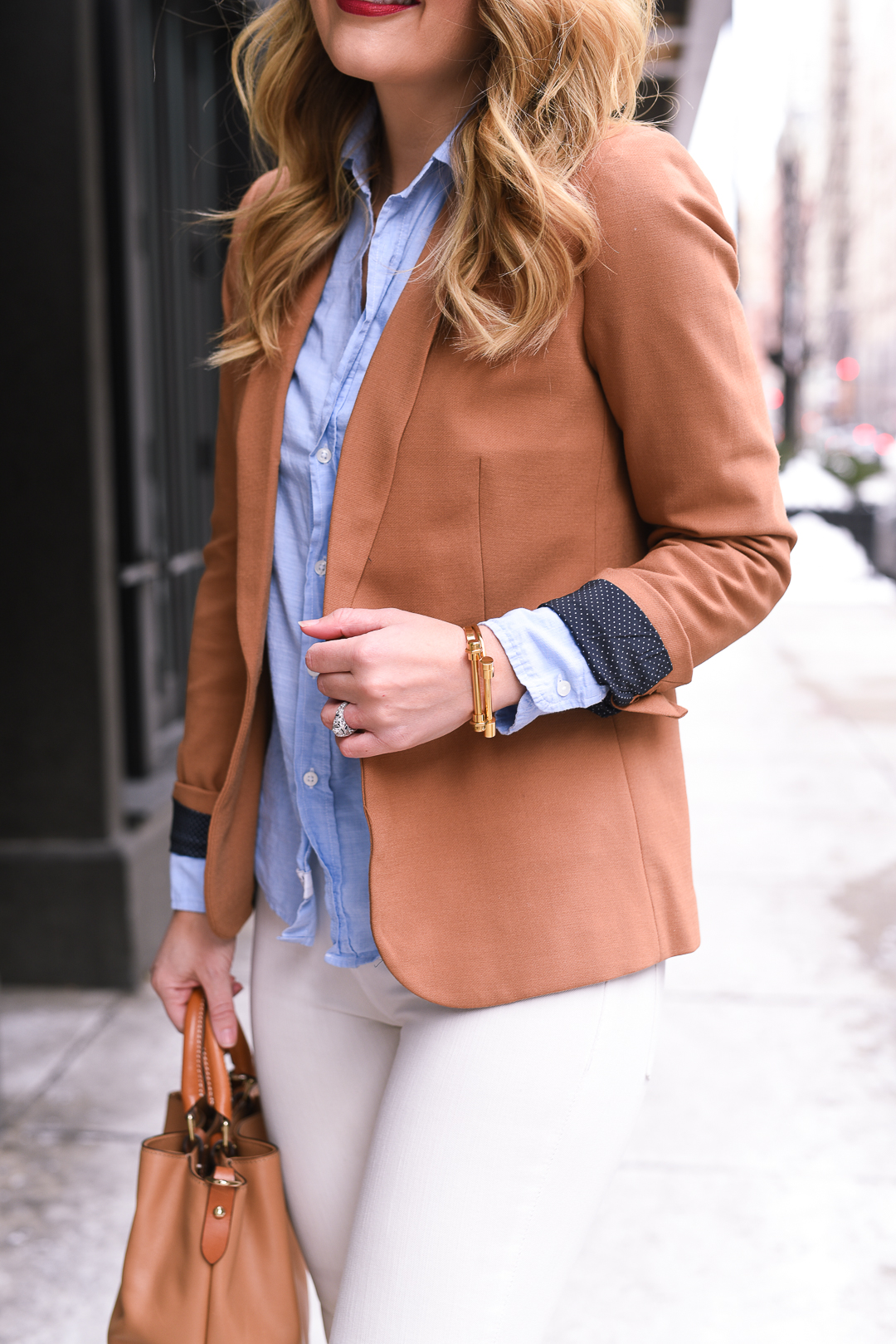 how to style a blazer for the office - Stylish Office Outfits by popular Chicago fashion blogger Visions of Vogue
