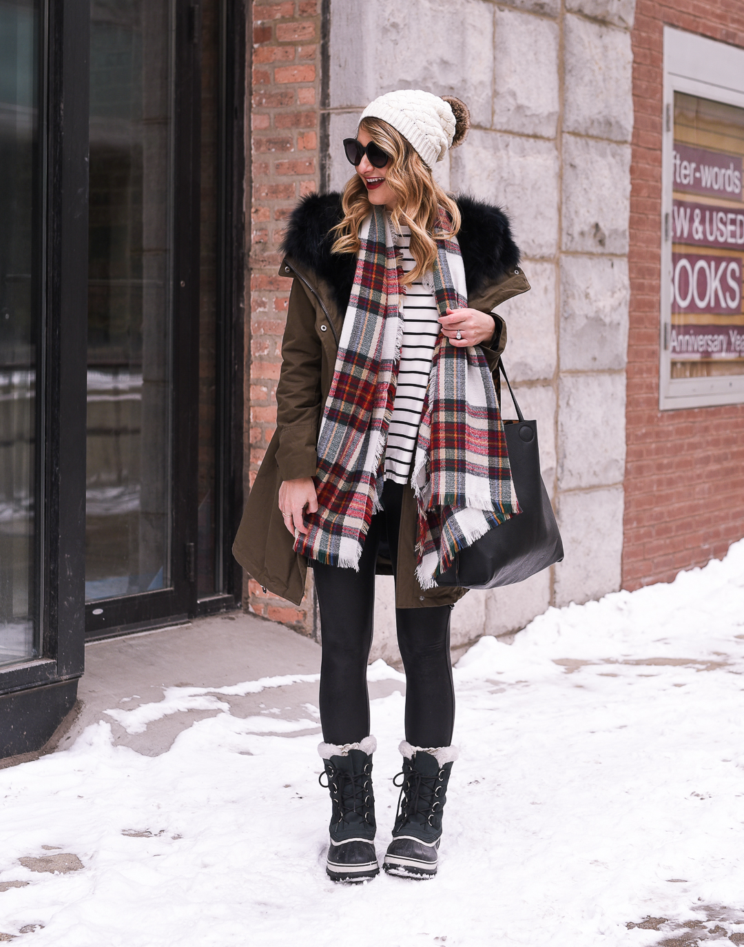 best olive jacket for winter - how to wear an olive dawn levy coat by popular Chicago fashion blogger Visions of Vogue