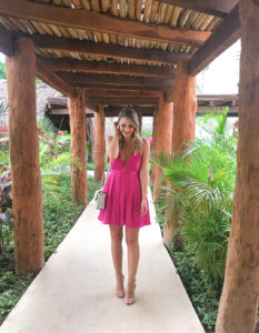 hot pink free people dress for date night