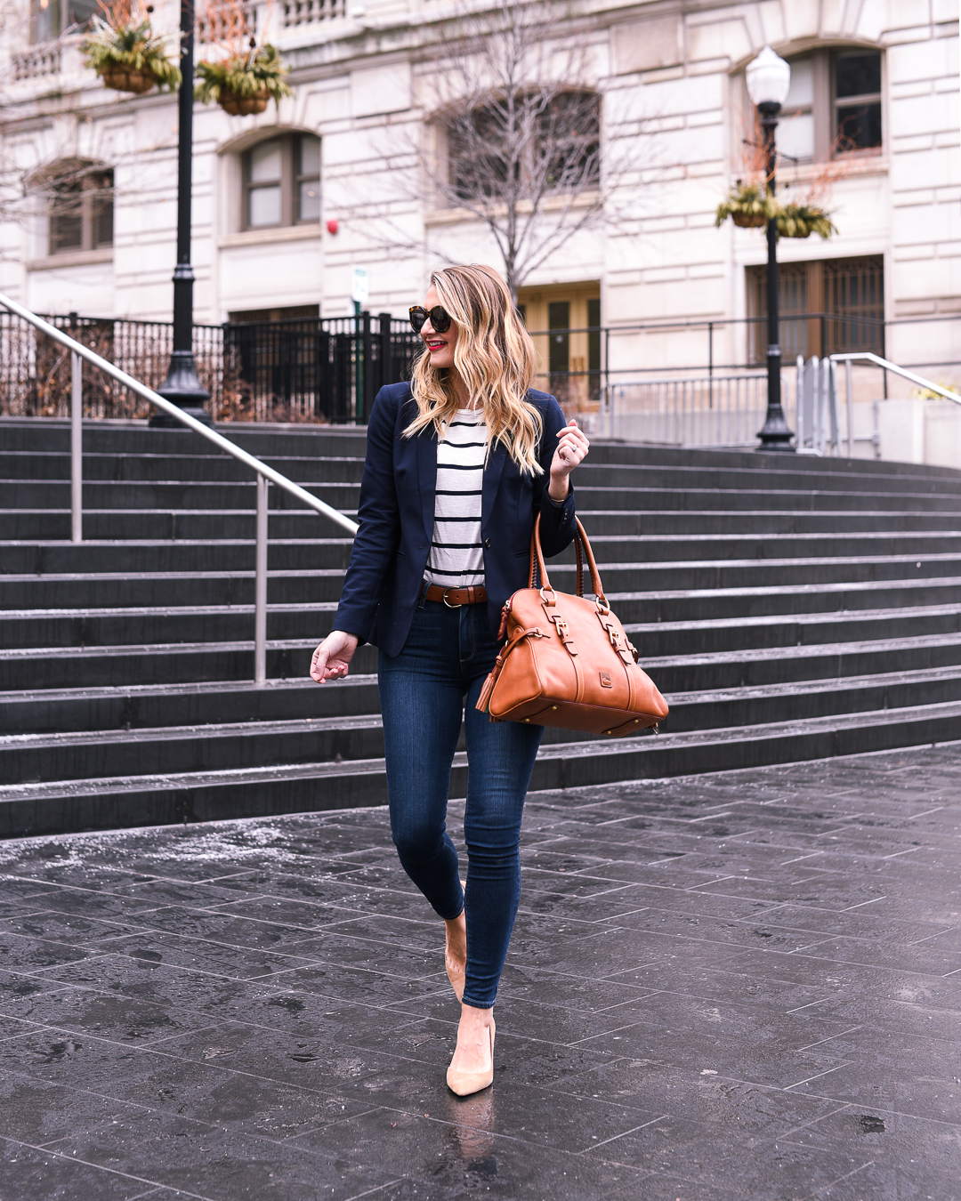 j.crew parke blazer in navy from nordstrom - work life balance tips by popular Chicago lifestyle blogger Visions of Vogue