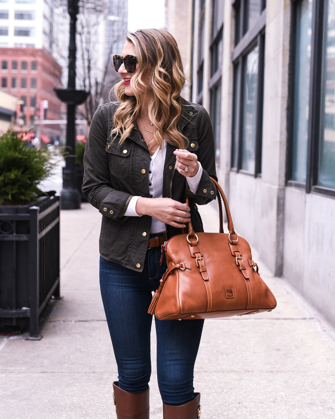 dooney and burke florentine satchel in brown leather