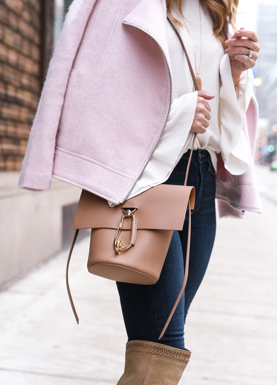 zac posen belay crossbody bag in english rose