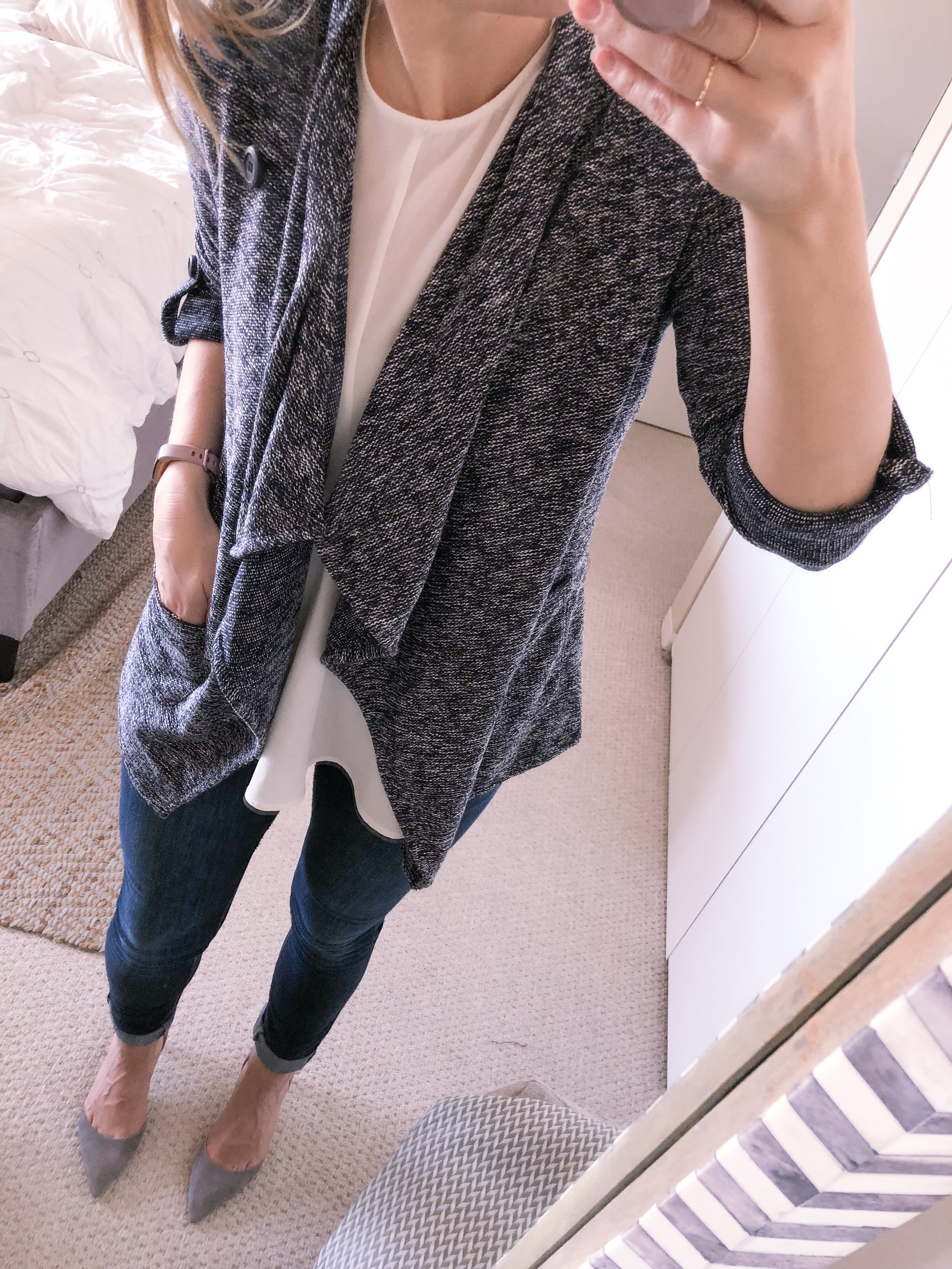 bb dakota drape front cardigan in navy from nordstrom