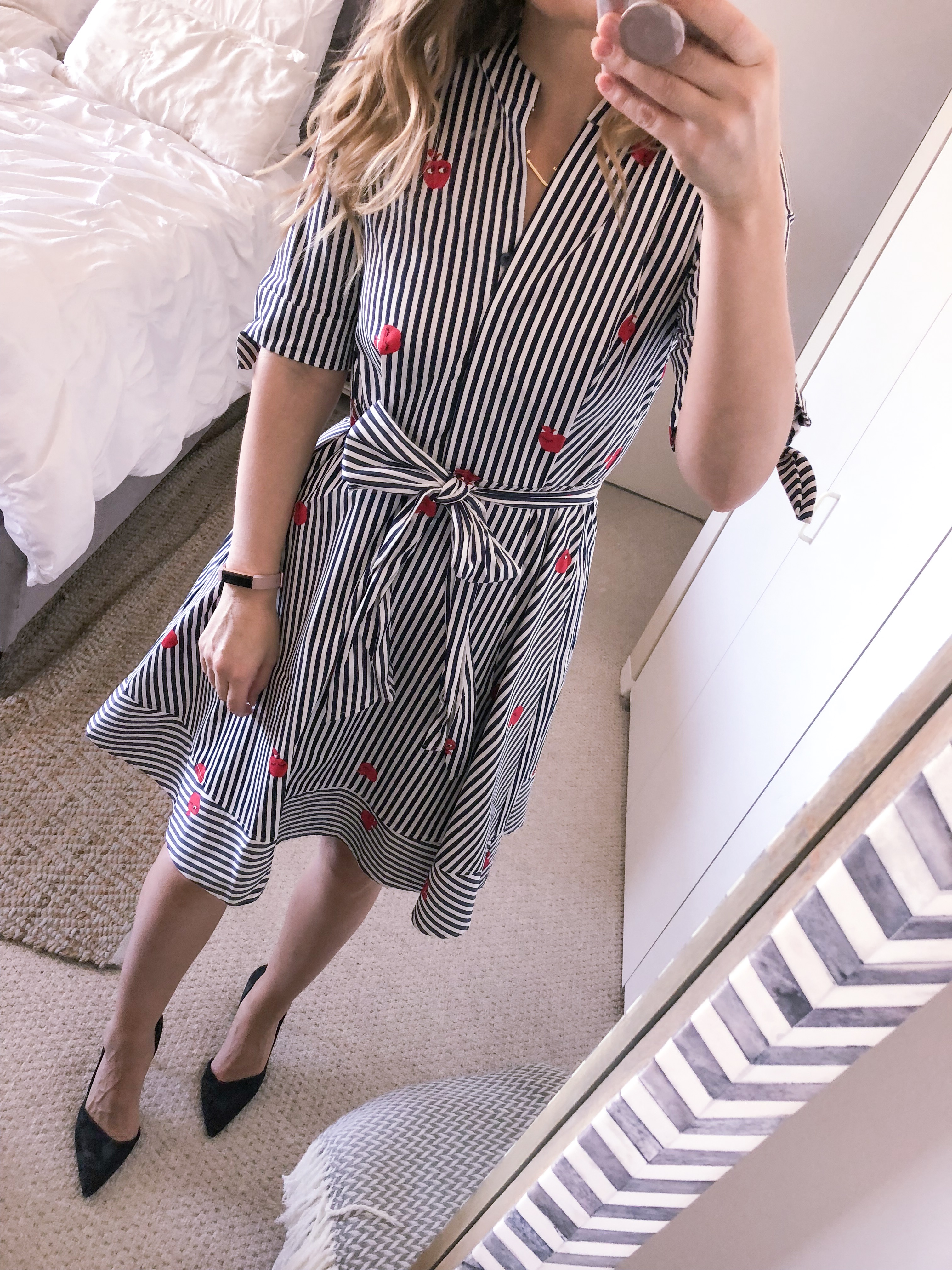 striped a-line dress