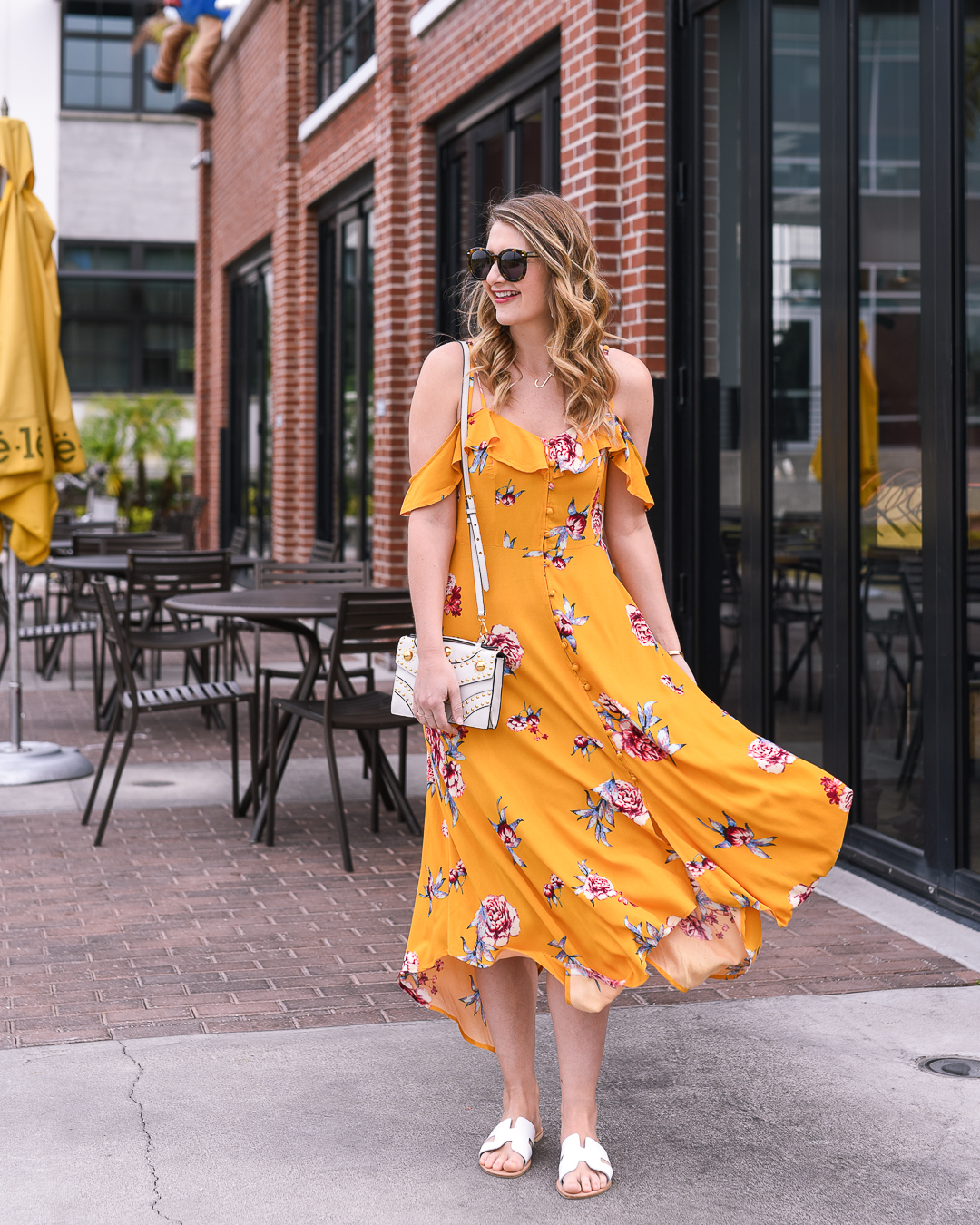 yellow floral dress for a bridal shower from target