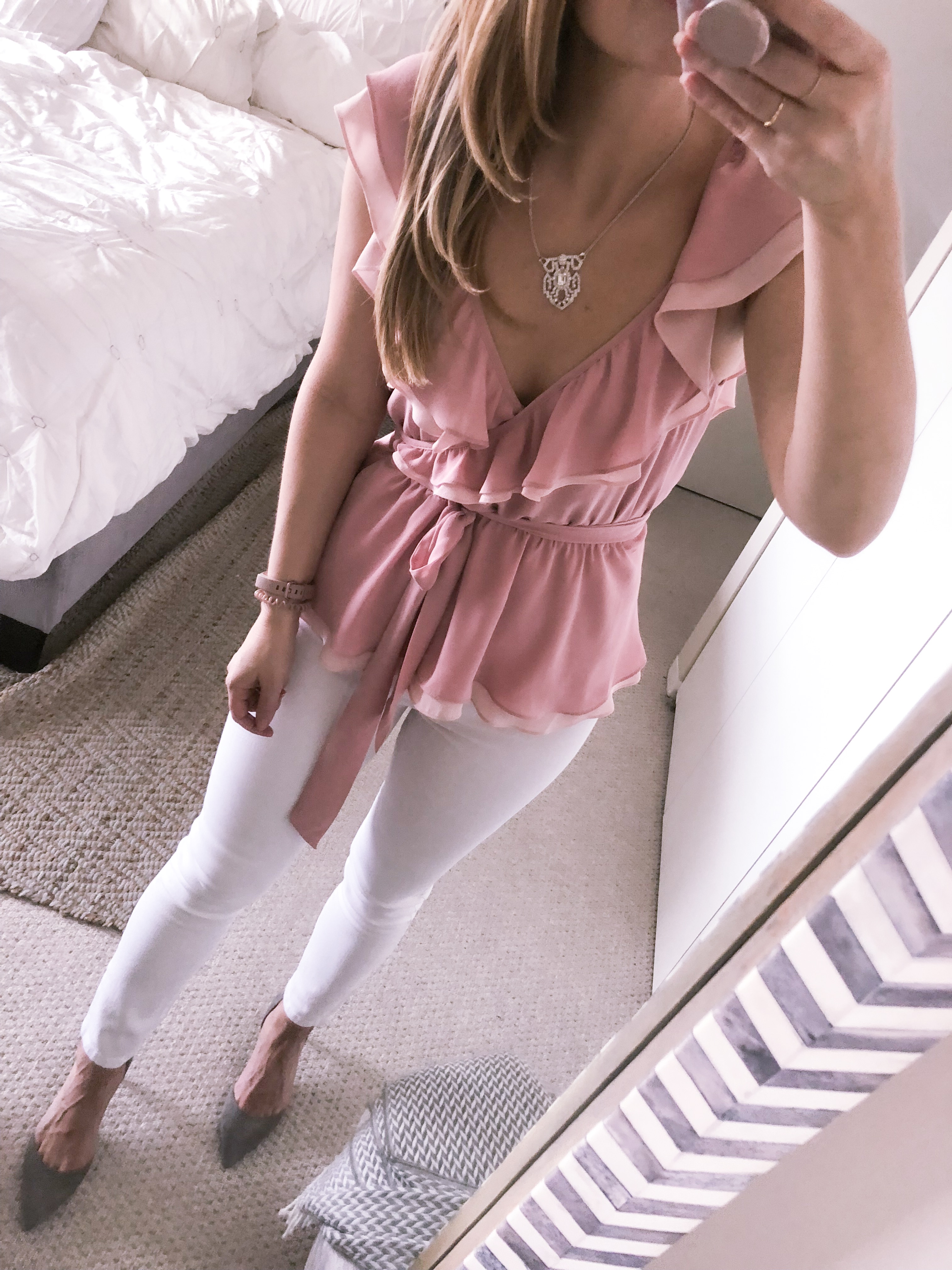 pink cold shoulder top for the office and for date night - office fashion