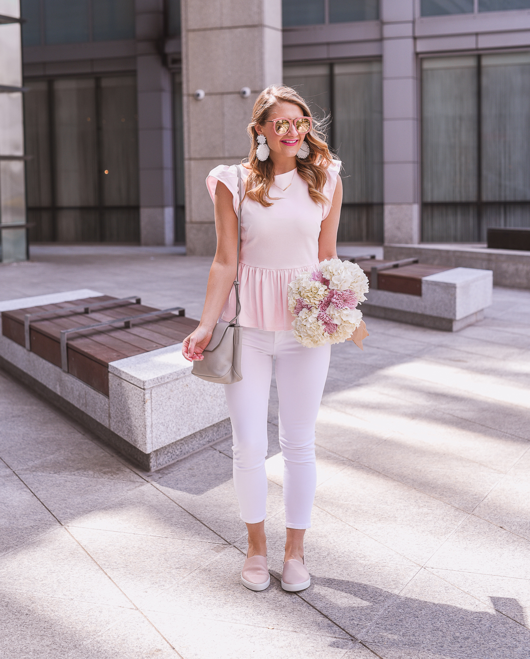 blush colored slip on sneakers