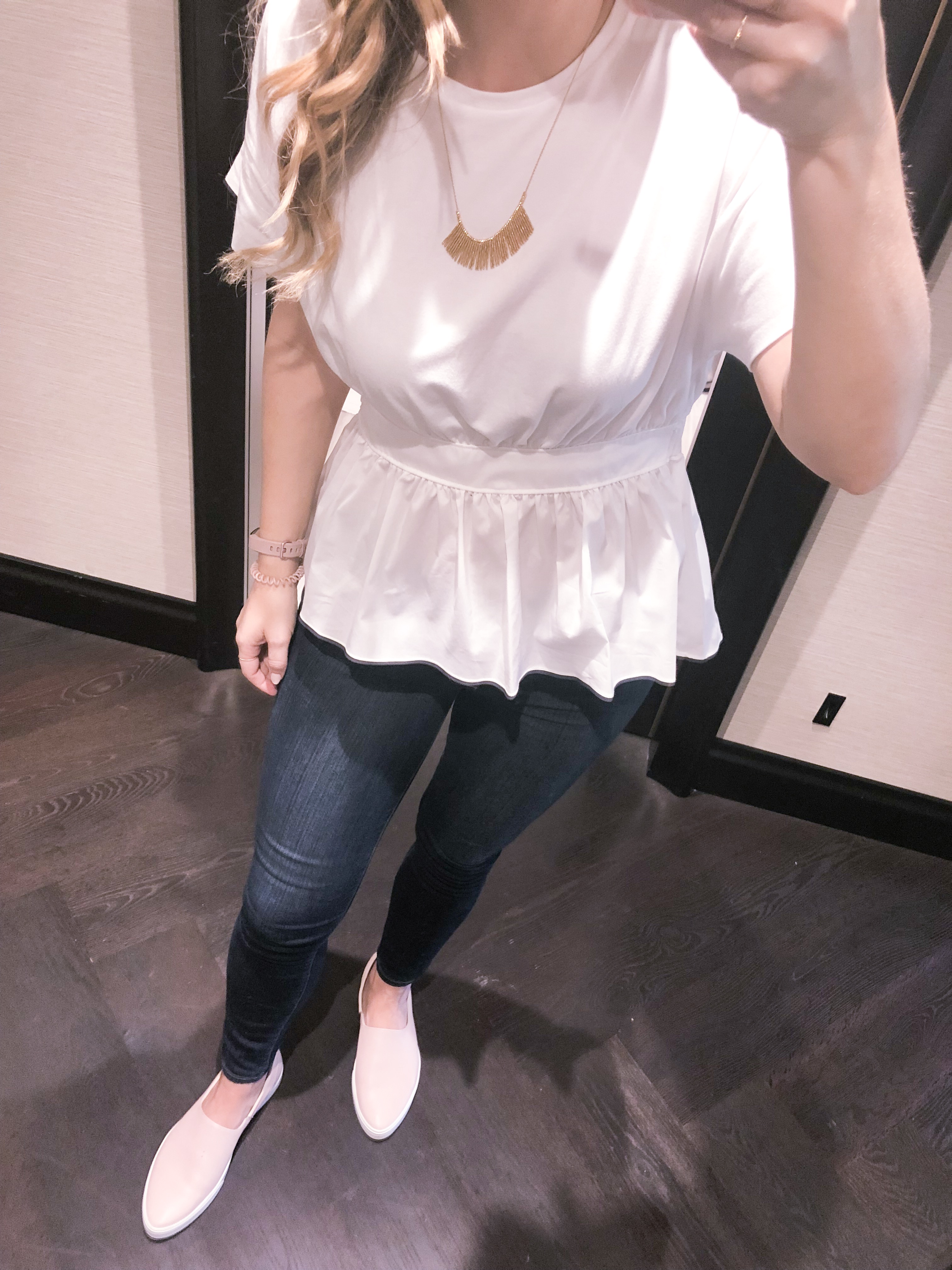 white peplum top