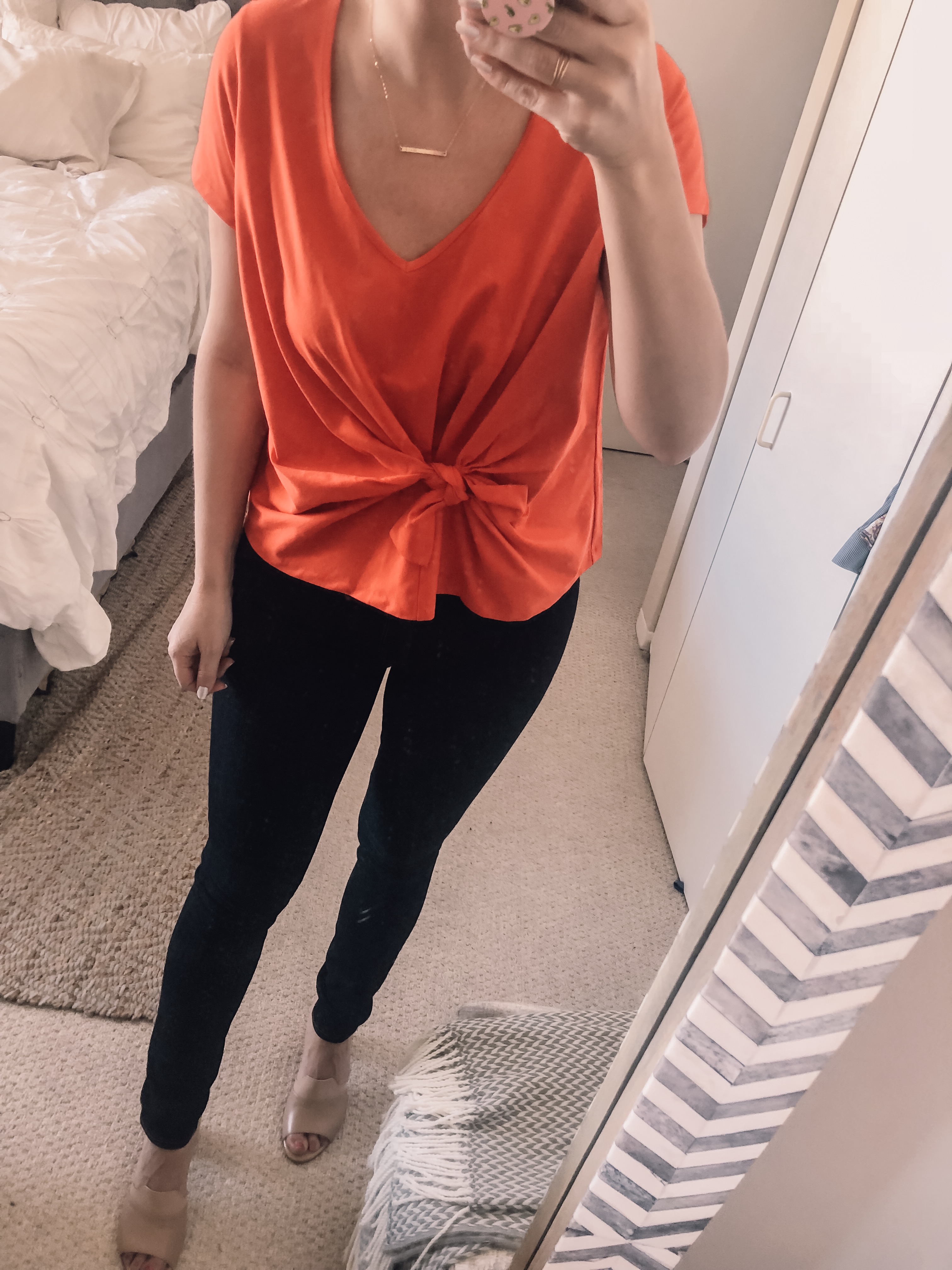 sezane red knot tee