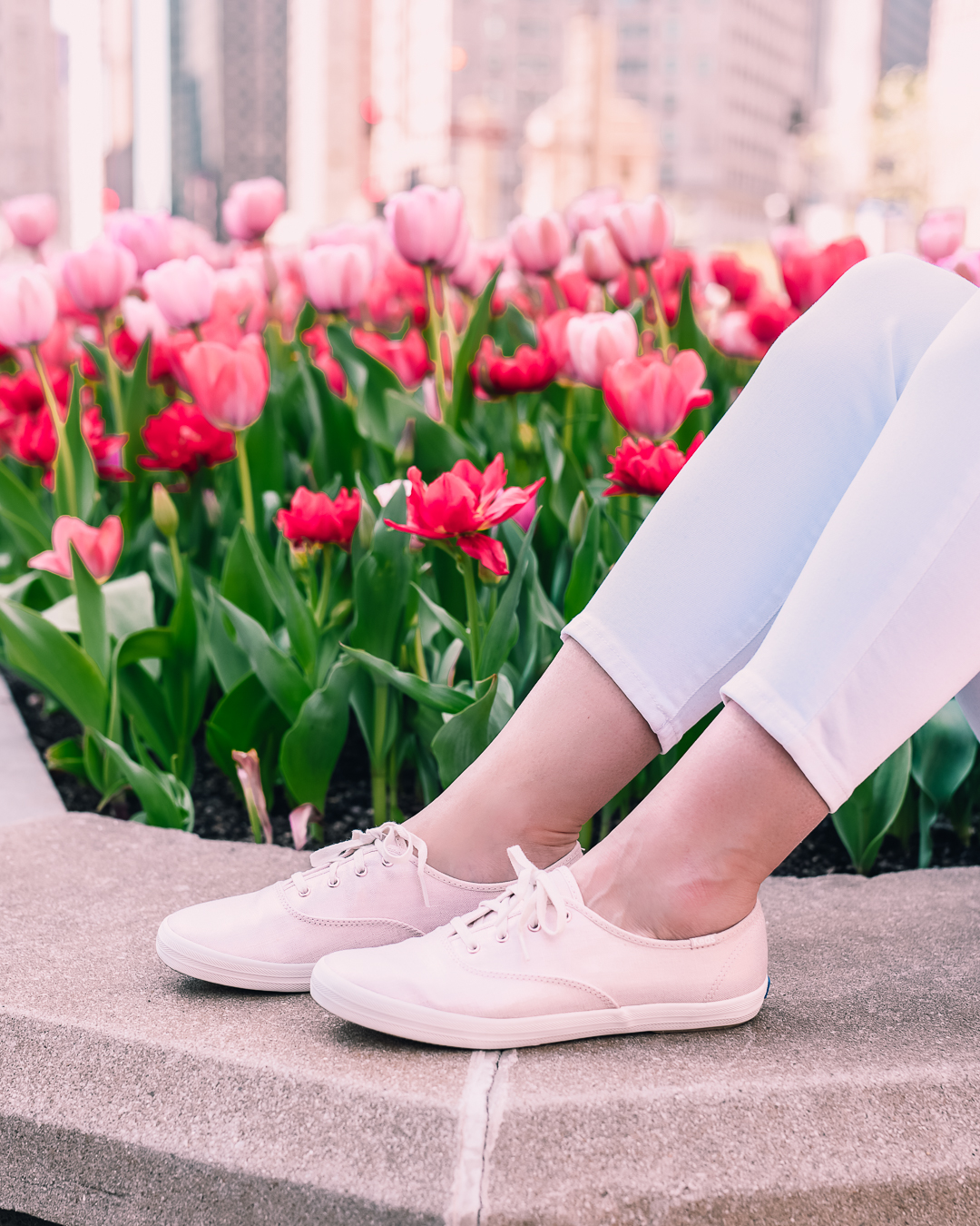 Keds Champion Metallic Linen in pink 