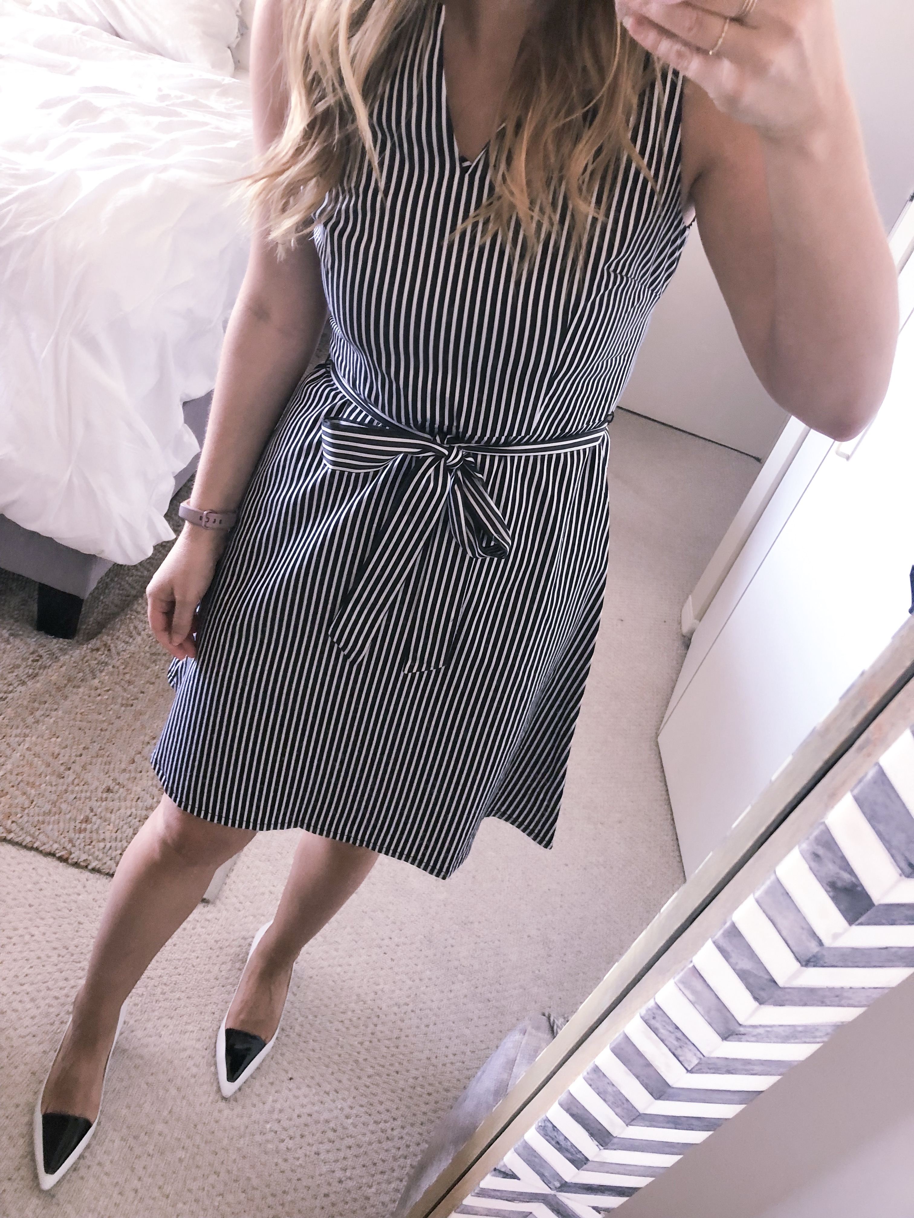 striped shirt dress